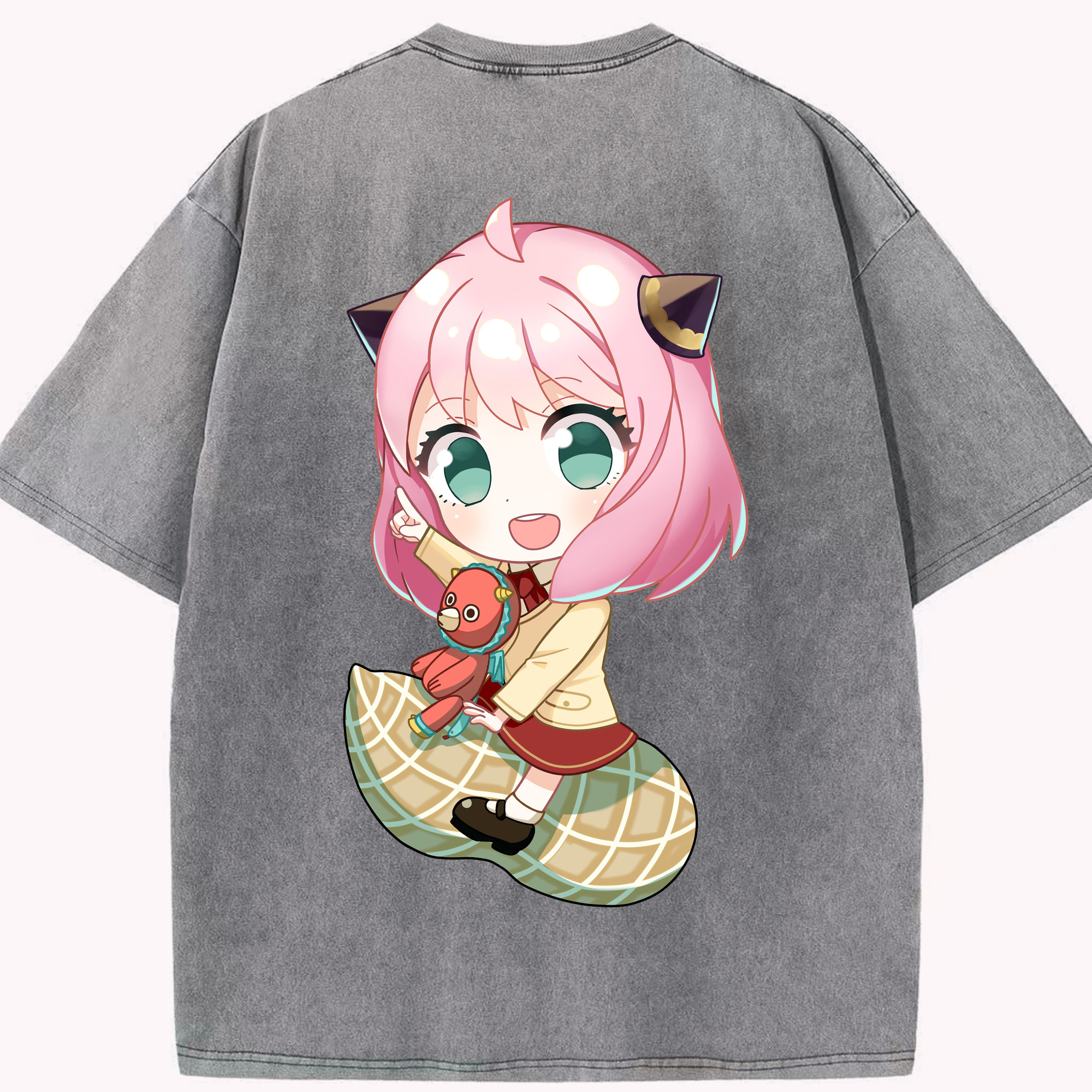 （画像用） SPY×FAMILY间谍家家酒 綿100% ヴィンテージ風 半袖Tシャツ（背面プリント）