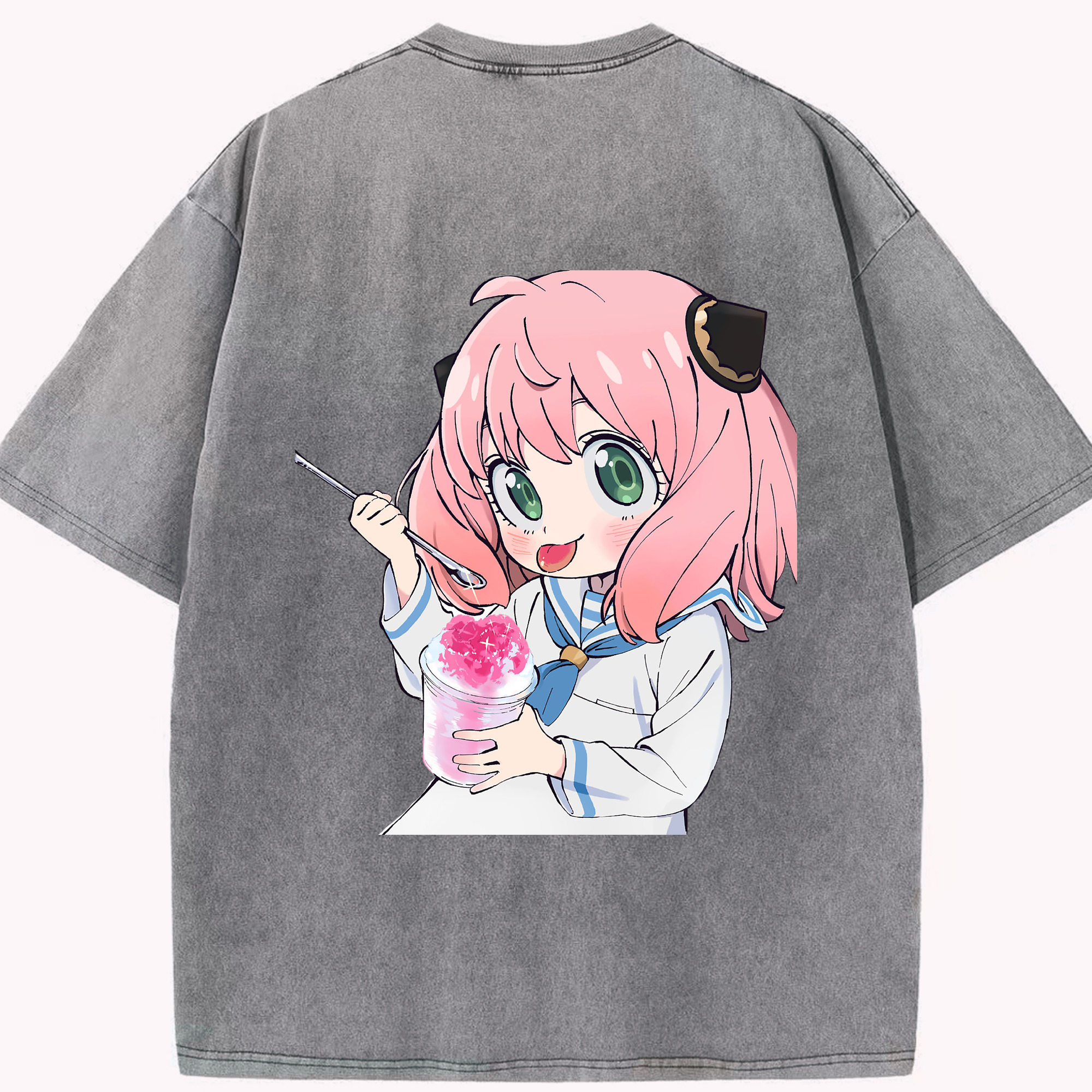 （画像用） SPY×FAMILY间谍家家酒 綿100% ヴィンテージ風 半袖Tシャツ（背面プリント）