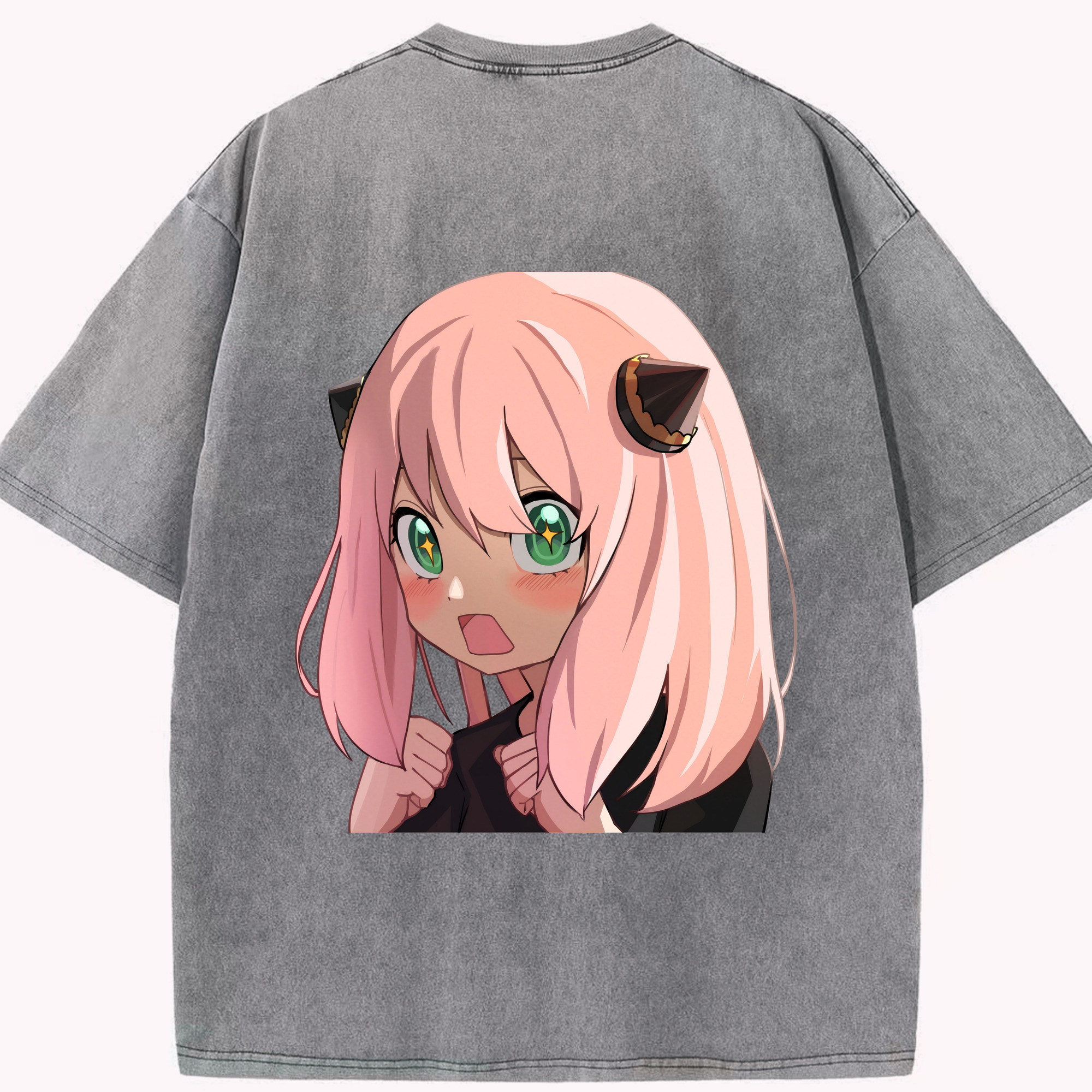 （画像用） SPY×FAMILY间谍家家酒 綿100% ヴィンテージ風 半袖Tシャツ（背面プリント）
