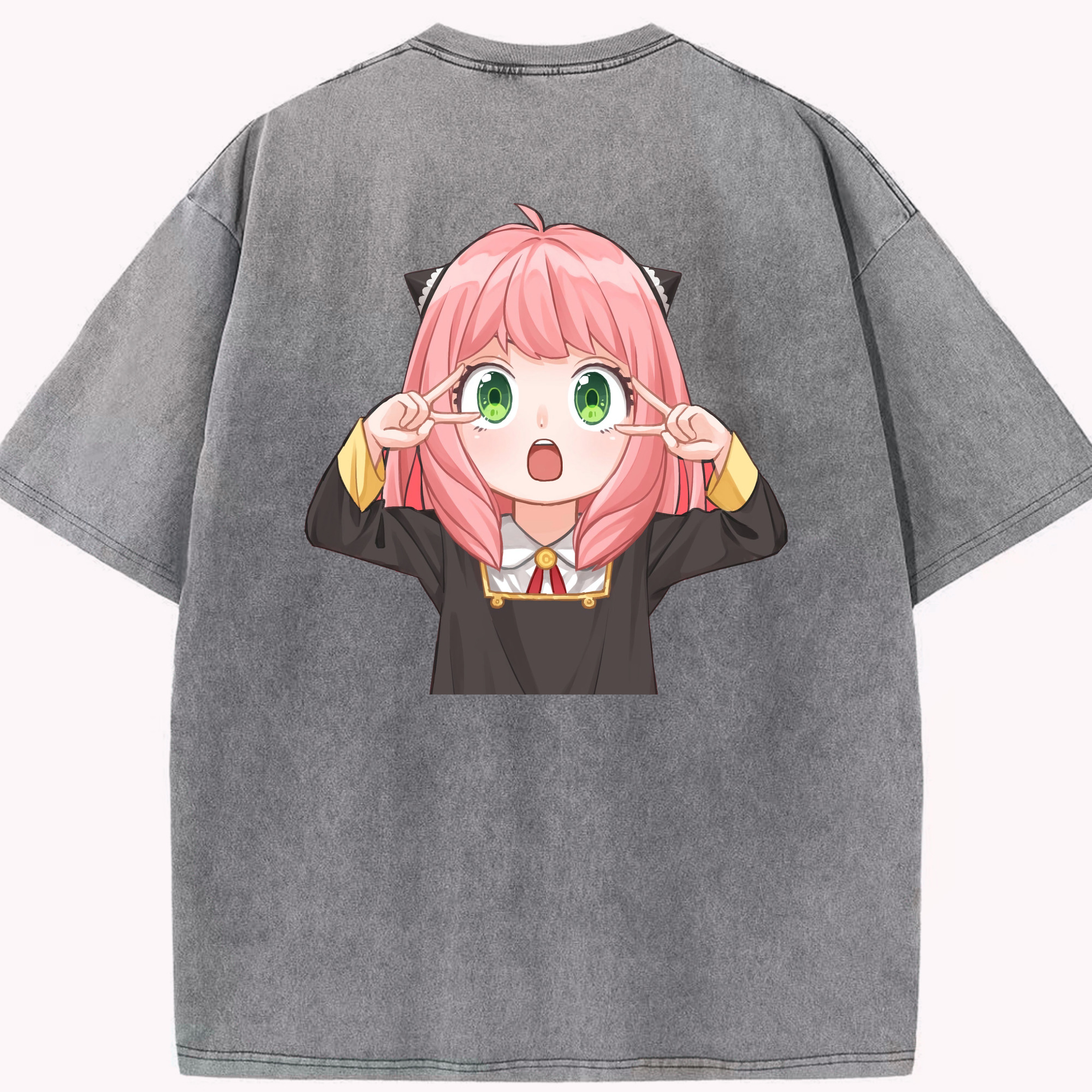 （画像用） SPY×FAMILY间谍家家酒 綿100% ヴィンテージ風 半袖Tシャツ（背面プリント）
