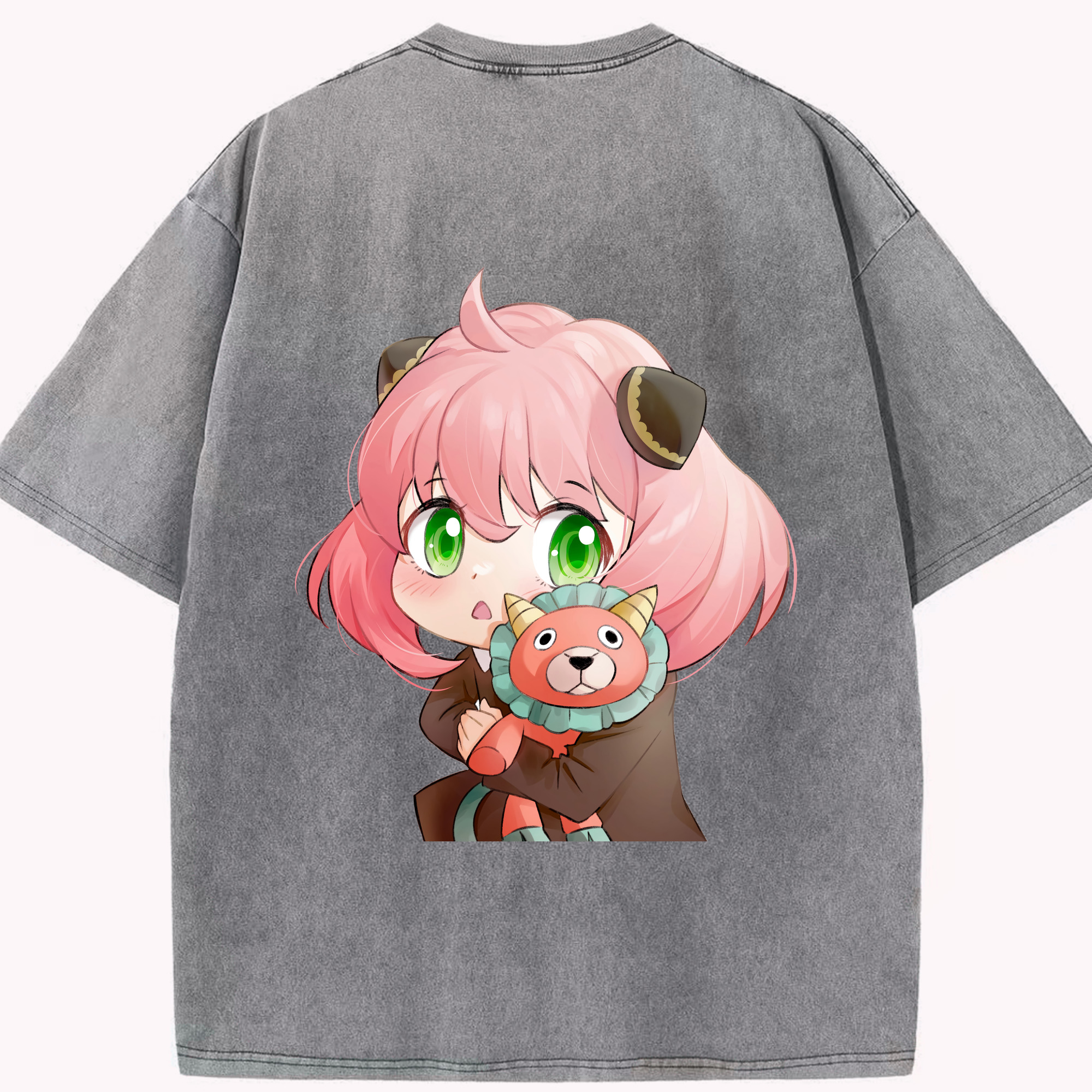 （画像用） SPY×FAMILY间谍家家酒 綿100% ヴィンテージ風 半袖Tシャツ（背面プリント）