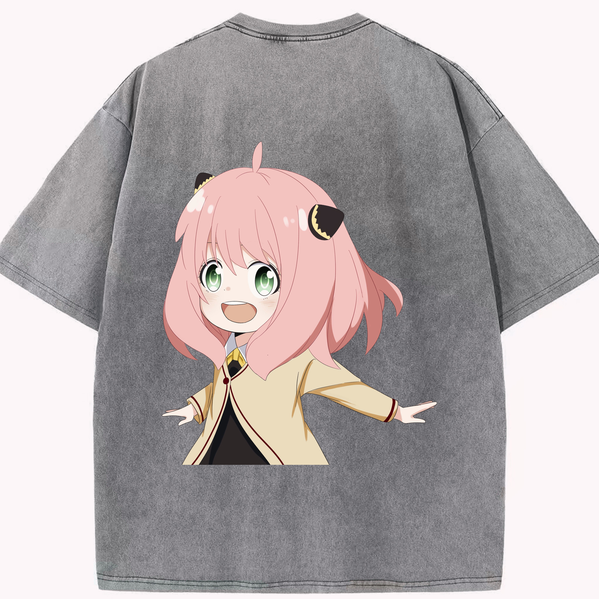 （画像用） SPY×FAMILY间谍家家酒 綿100% ヴィンテージ風 半袖Tシャツ（背面プリント）