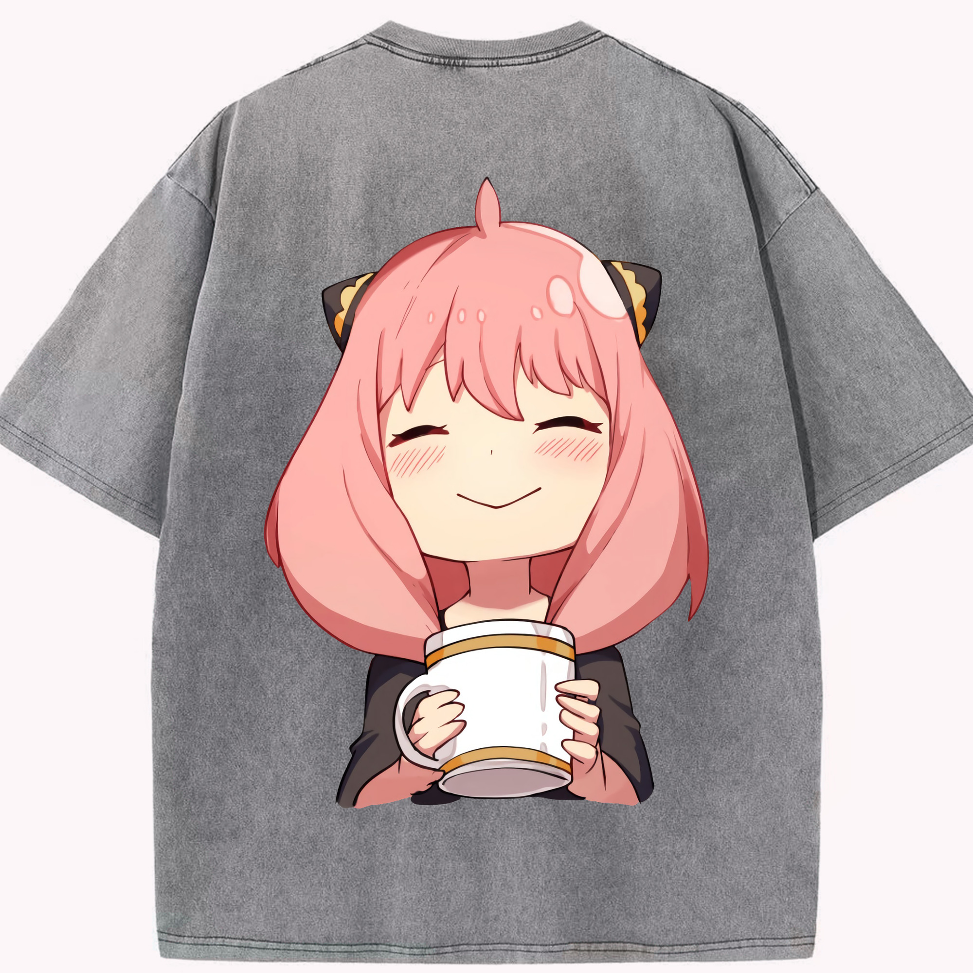 （画像用） SPY×FAMILY间谍家家酒 綿100% ヴィンテージ風 半袖Tシャツ（背面プリント）