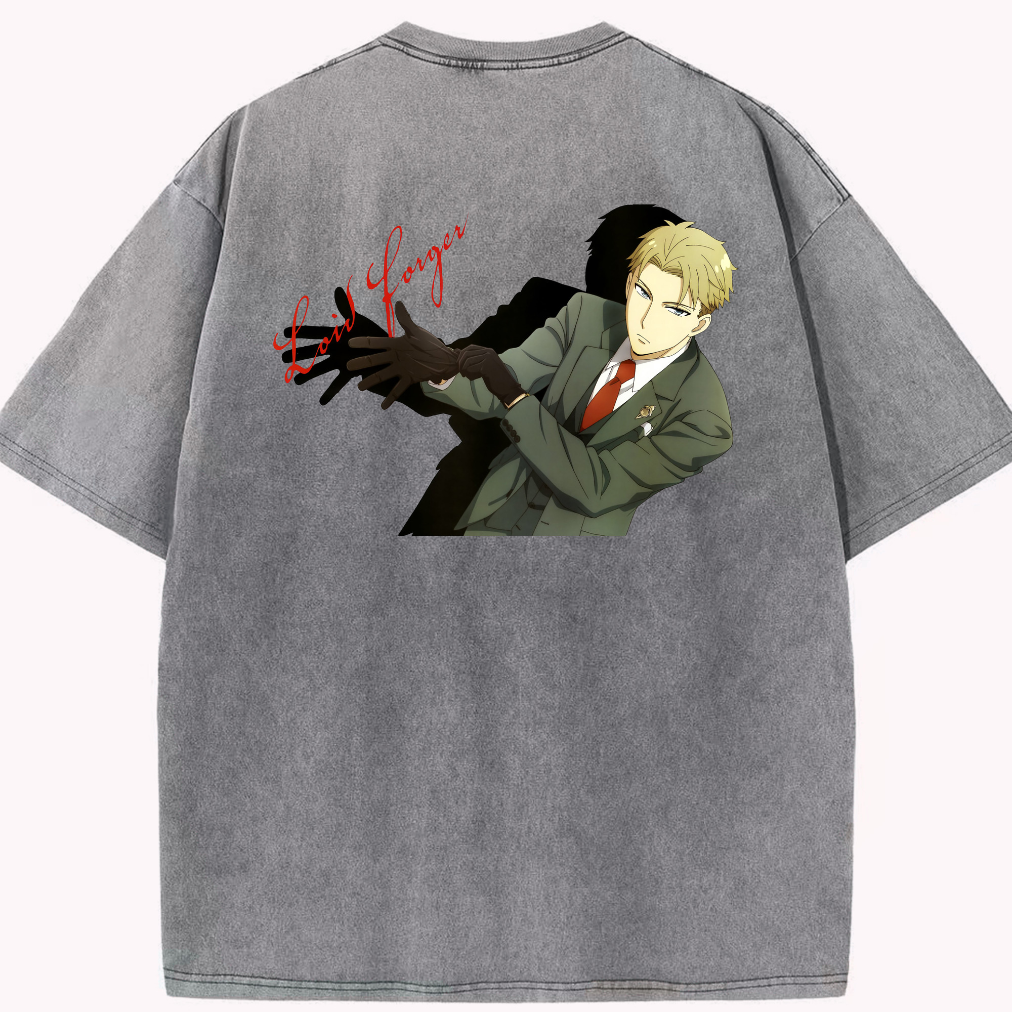 （画像用） SPY×FAMILY间谍家家酒 綿100% ヴィンテージ風 半袖Tシャツ（背面プリント）
