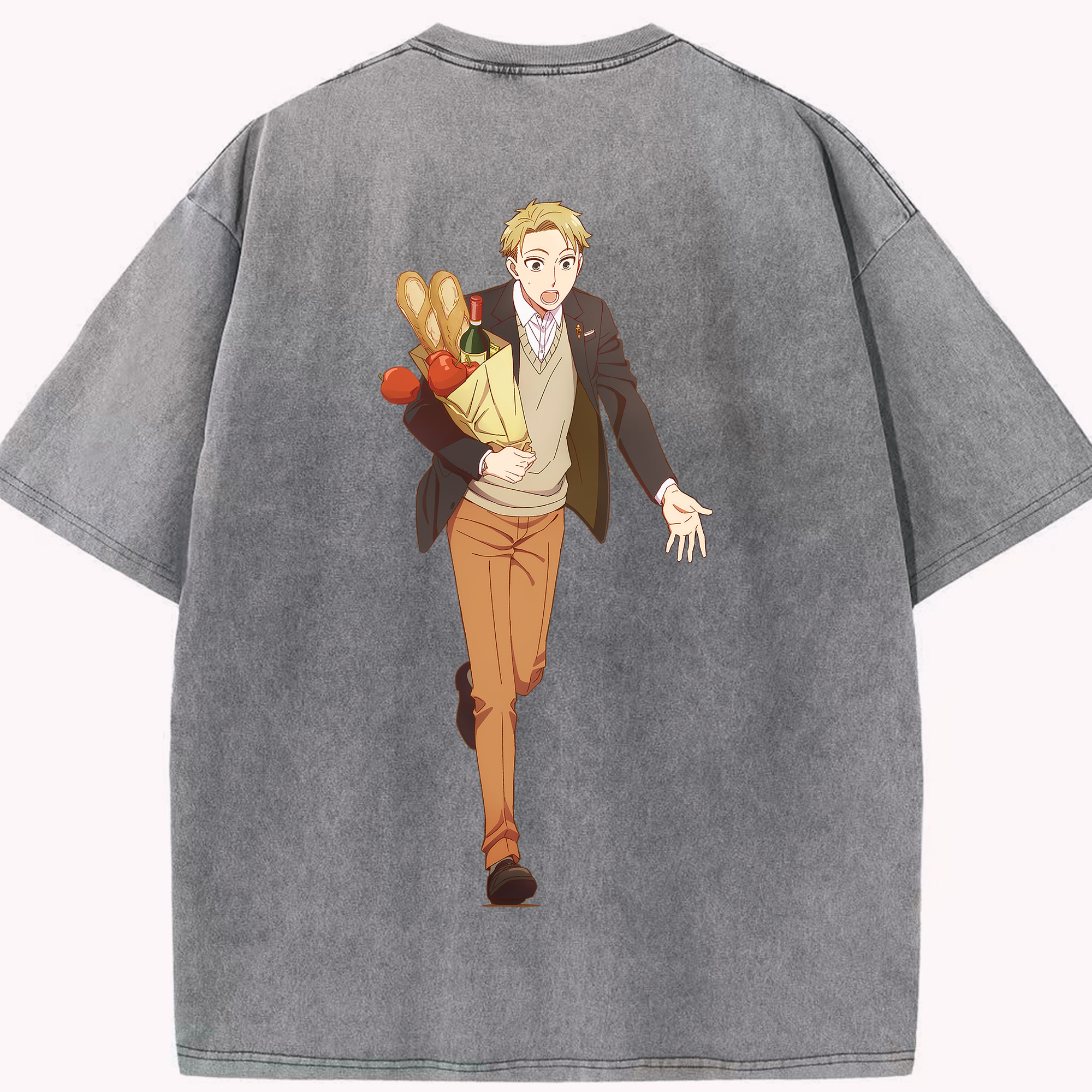 （画像用） SPY×FAMILY间谍家家酒 綿100% ヴィンテージ風 半袖Tシャツ（背面プリント）