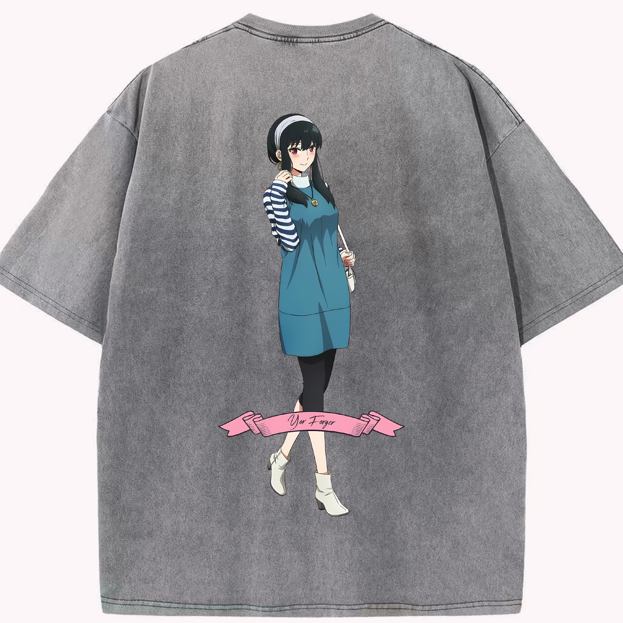 （画像用） SPY×FAMILY间谍家家酒 綿100% ヴィンテージ風 半袖Tシャツ（背面プリント）