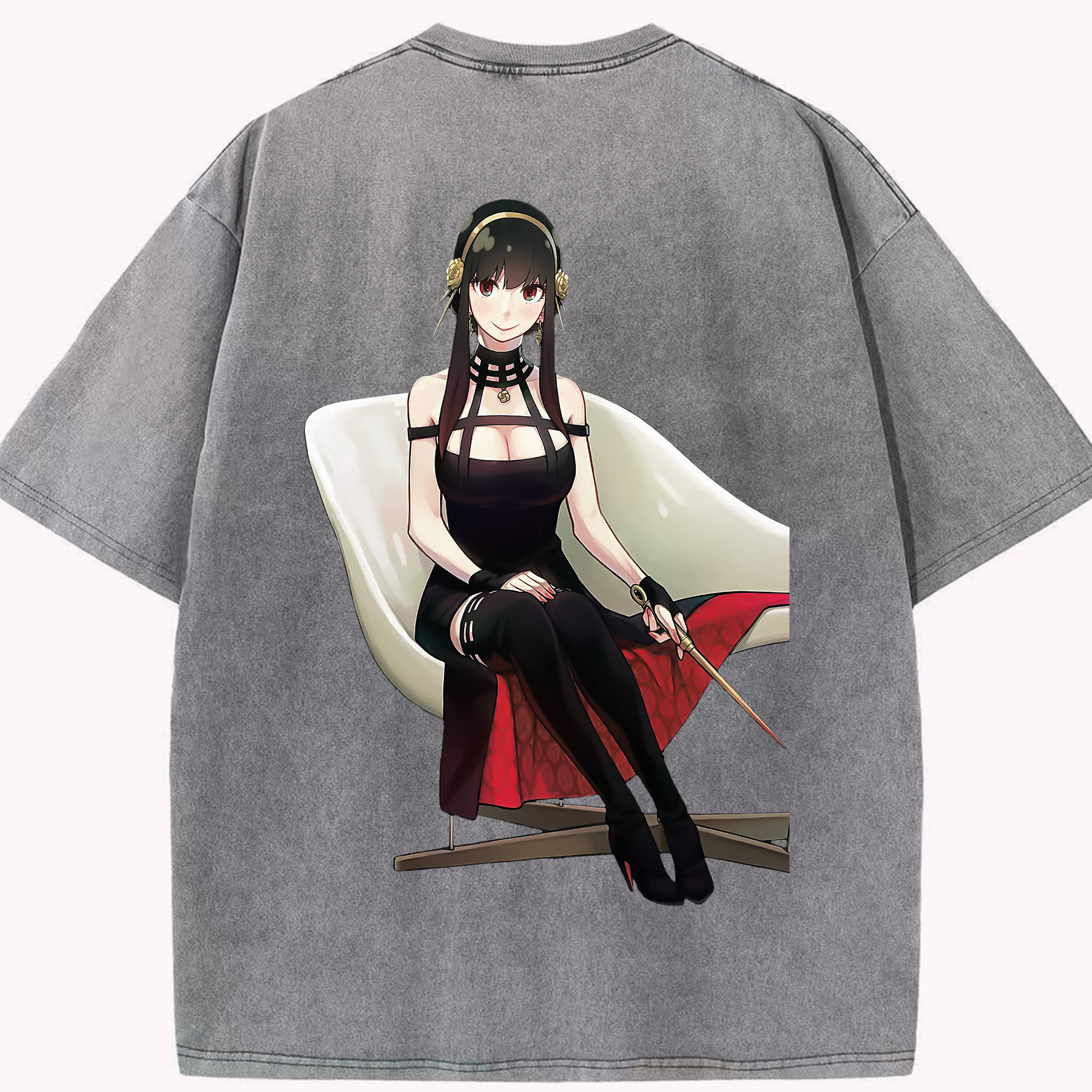 （画像用） SPY×FAMILY间谍家家酒 綿100% ヴィンテージ風 半袖Tシャツ（背面プリント）