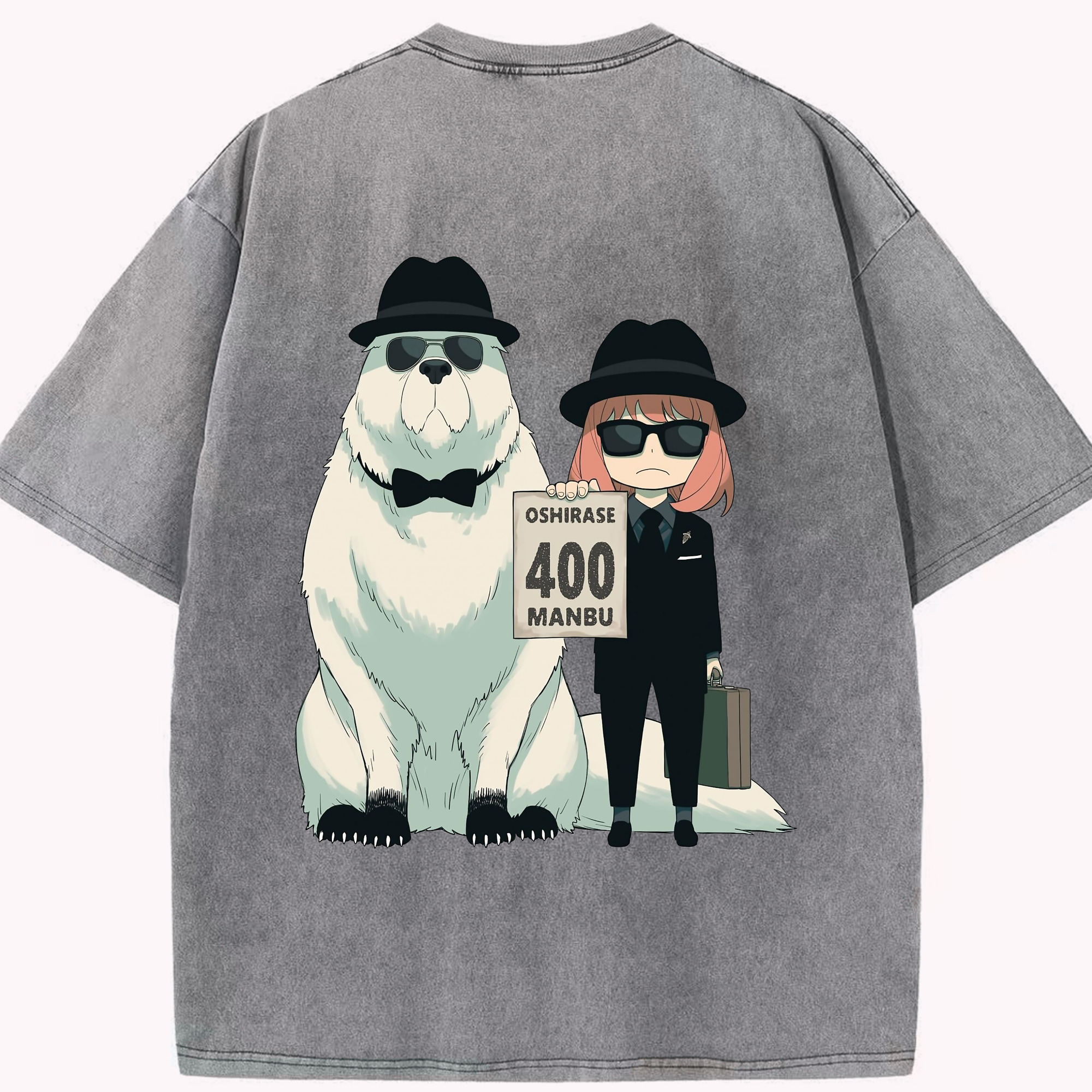 （画像用） SPY×FAMILY间谍家家酒 綿100% ヴィンテージ風 半袖Tシャツ（背面プリント）