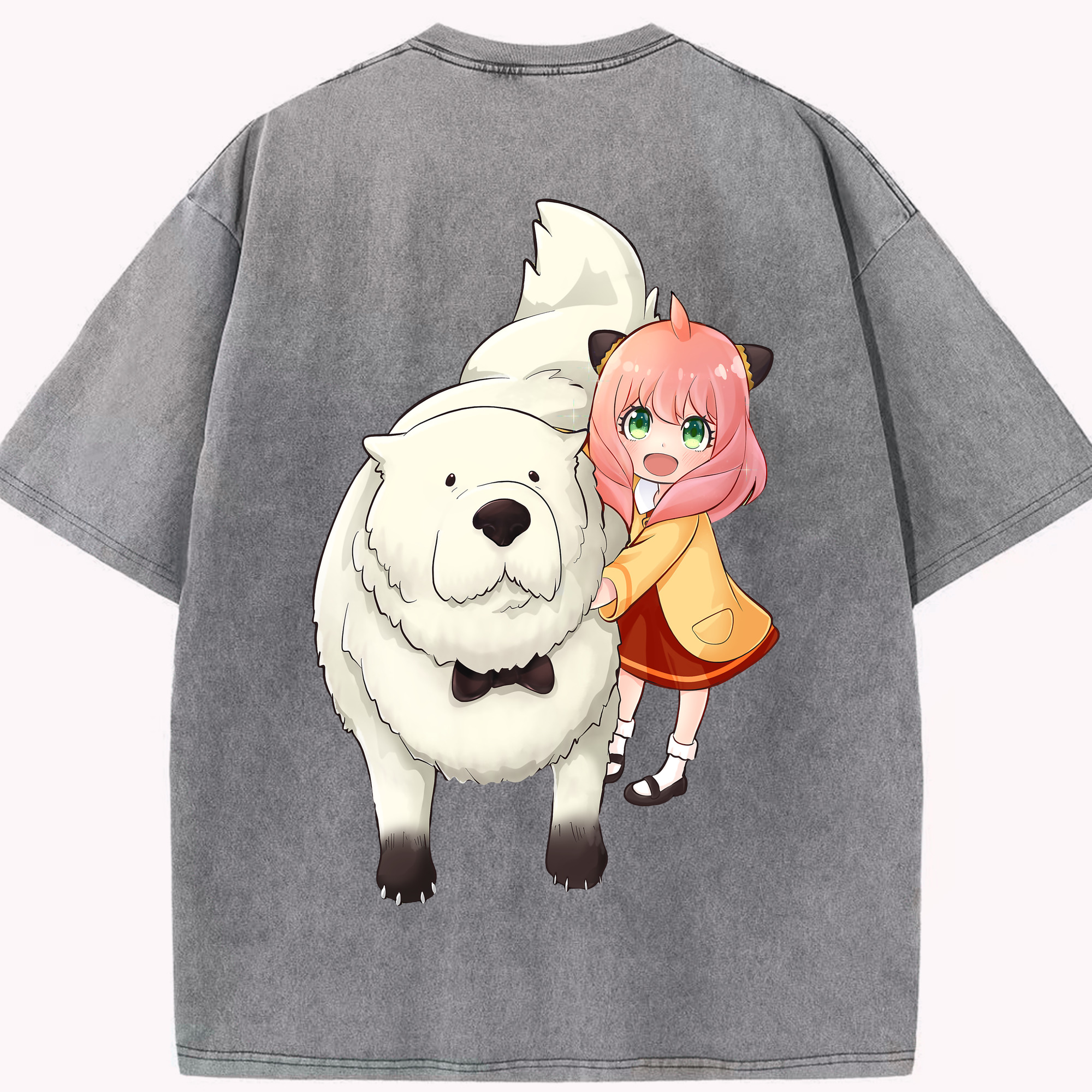 （画像用） SPY×FAMILY间谍家家酒 綿100% ヴィンテージ風 半袖Tシャツ（背面プリント）