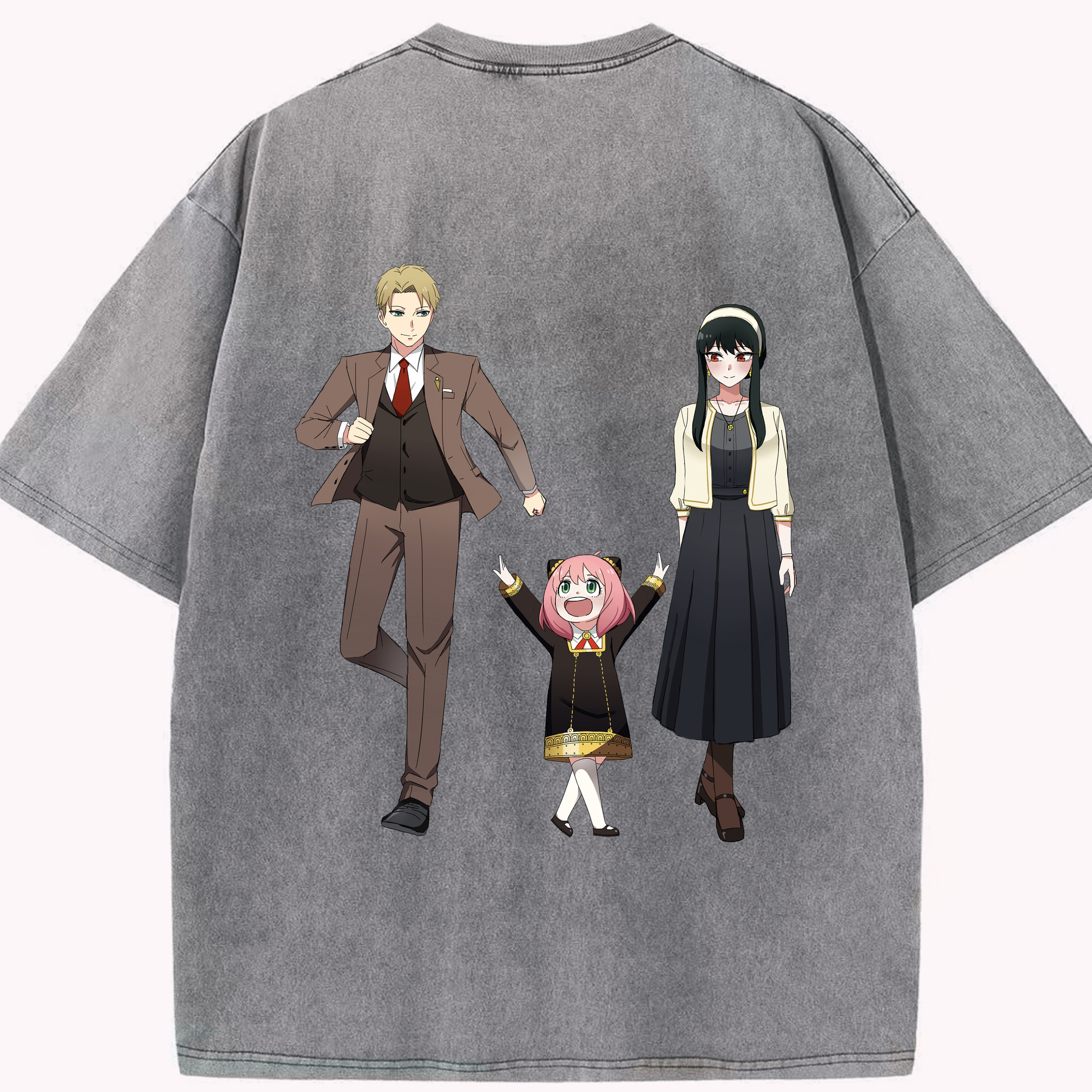 （画像用） SPY×FAMILY间谍家家酒 綿100% ヴィンテージ風 半袖Tシャツ（背面プリント）