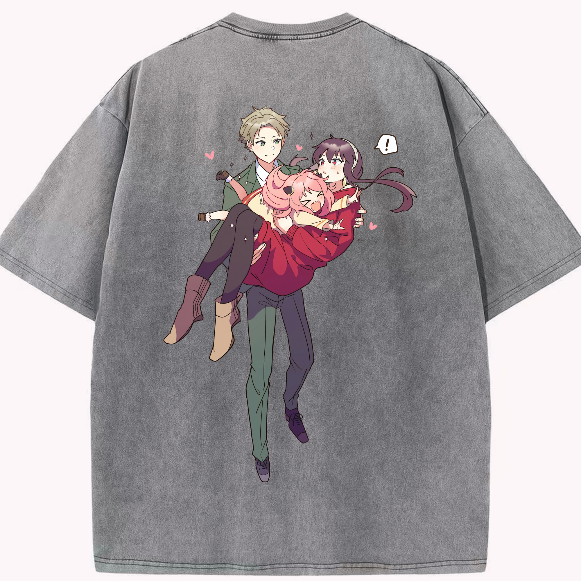 （画像用） SPY×FAMILY间谍家家酒 綿100% ヴィンテージ風 半袖Tシャツ（背面プリント）