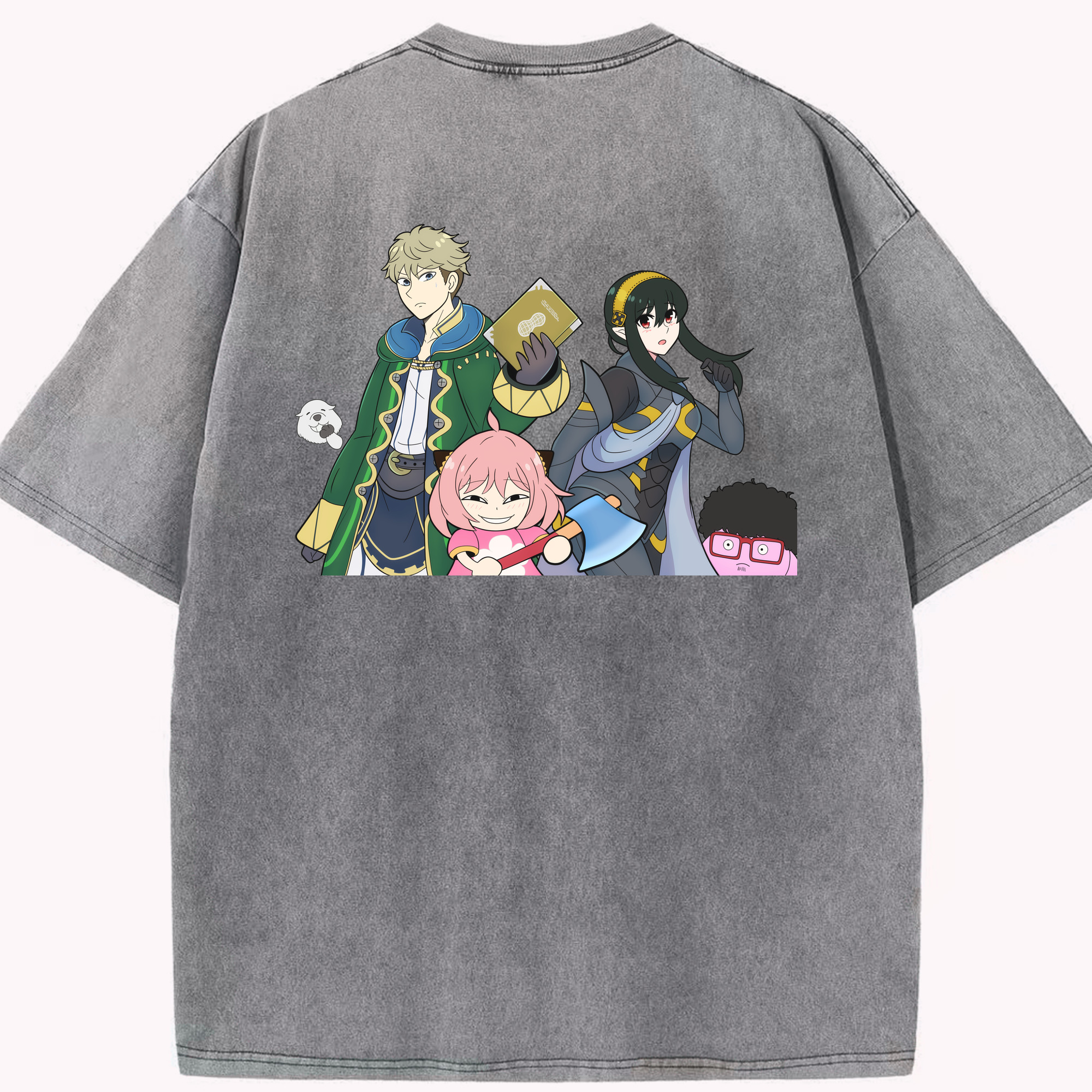 （画像用） SPY×FAMILY间谍家家酒 綿100% ヴィンテージ風 半袖Tシャツ（背面プリント）