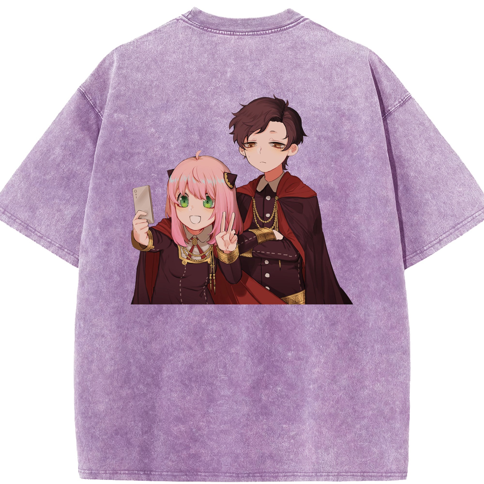 （画像用） SPY×FAMILY间谍家家酒 綿100% ヴィンテージ風 半袖Tシャツ（背面プリント）