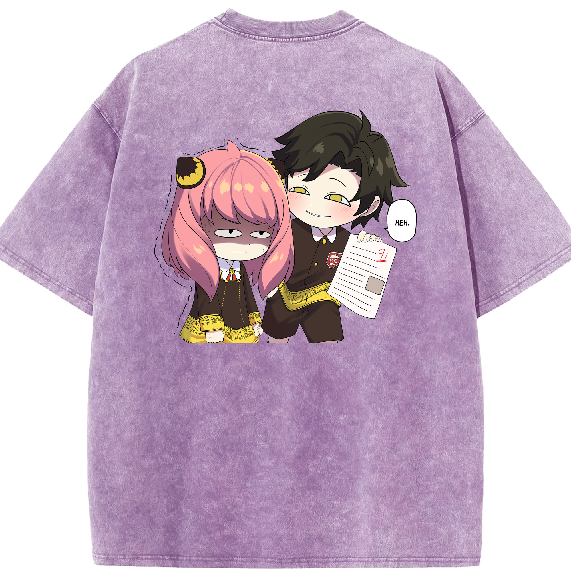 （画像用） SPY×FAMILY间谍家家酒 綿100% ヴィンテージ風 半袖Tシャツ（背面プリント）
