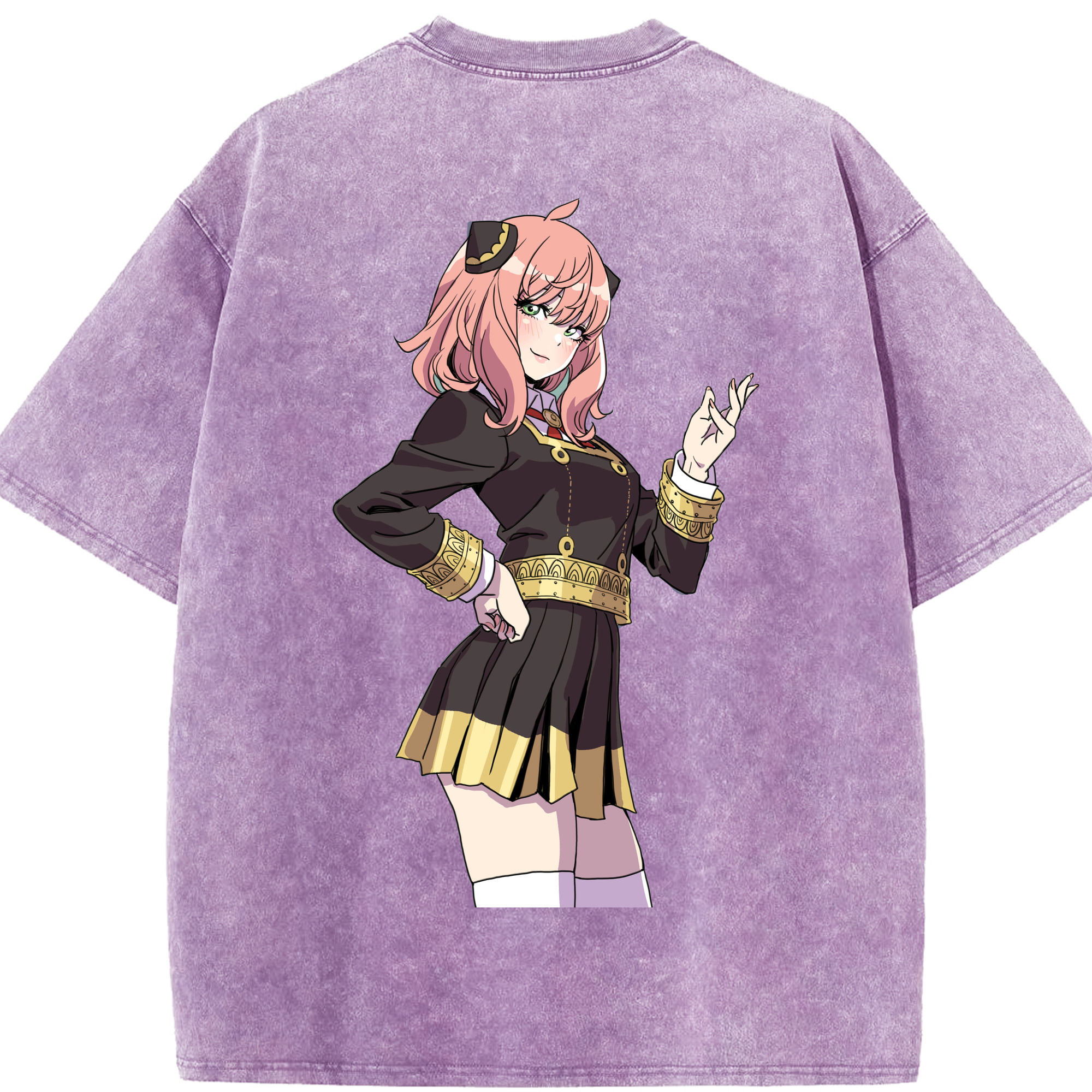 （画像用） SPY×FAMILY间谍家家酒 綿100% ヴィンテージ風 半袖Tシャツ（背面プリント）