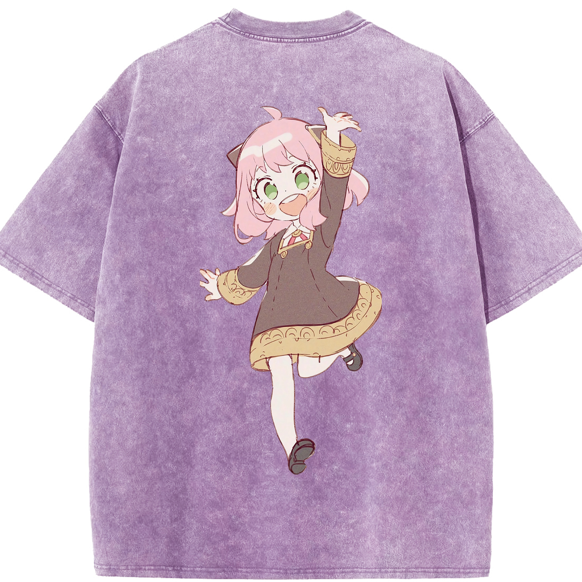 （画像用） SPY×FAMILY间谍家家酒 綿100% ヴィンテージ風 半袖Tシャツ（背面プリント）