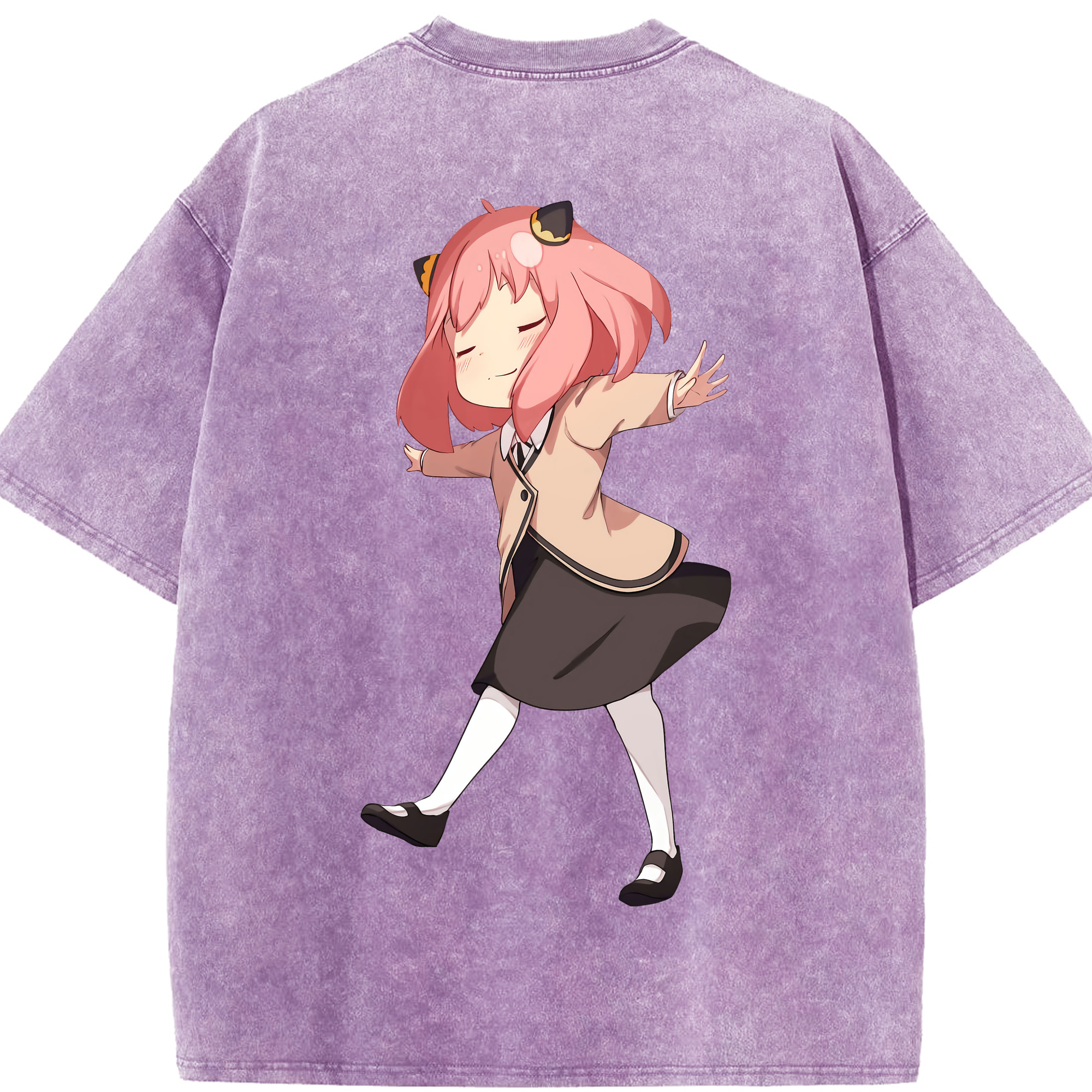（画像用） SPY×FAMILY间谍家家酒 綿100% ヴィンテージ風 半袖Tシャツ（背面プリント）