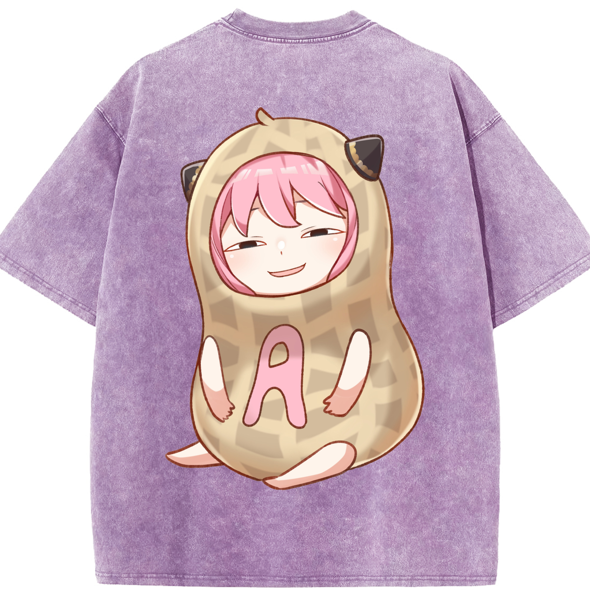 （画像用） SPY×FAMILY间谍家家酒 綿100% ヴィンテージ風 半袖Tシャツ（背面プリント）