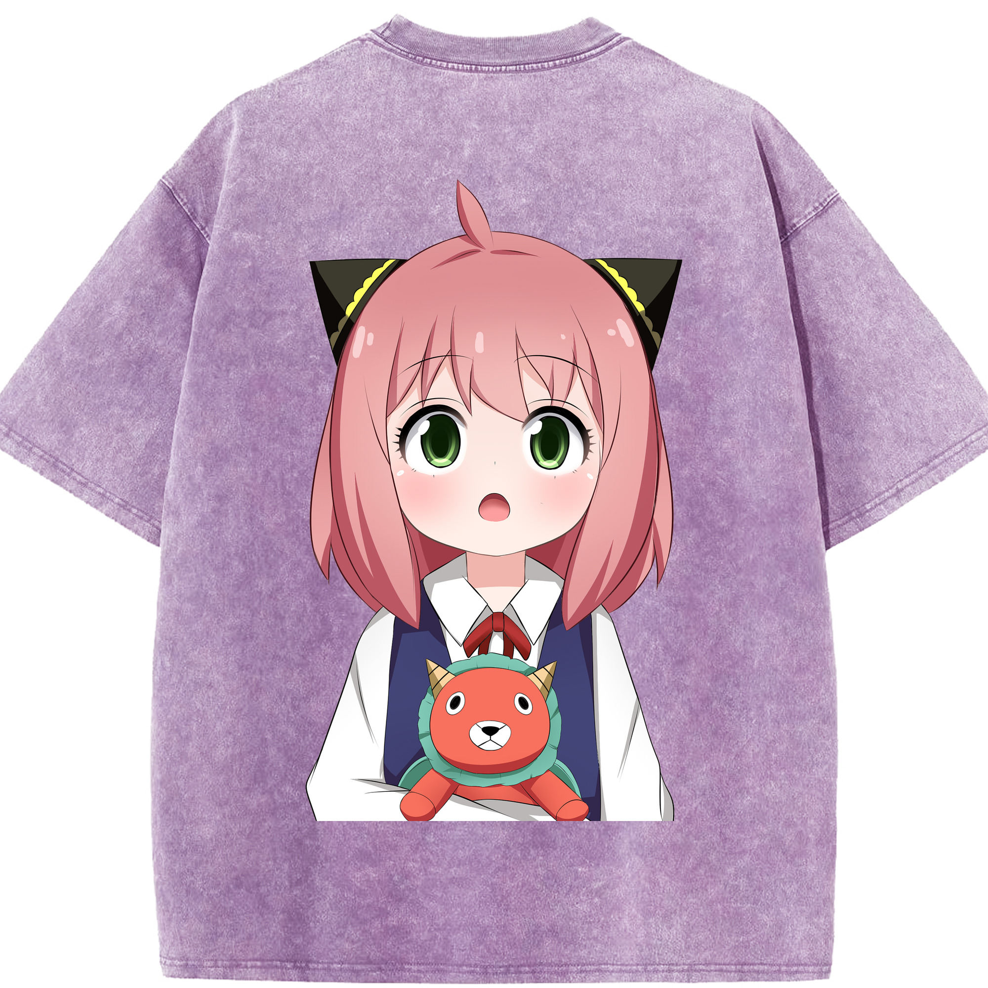 （画像用） SPY×FAMILY间谍家家酒 綿100% ヴィンテージ風 半袖Tシャツ（背面プリント）