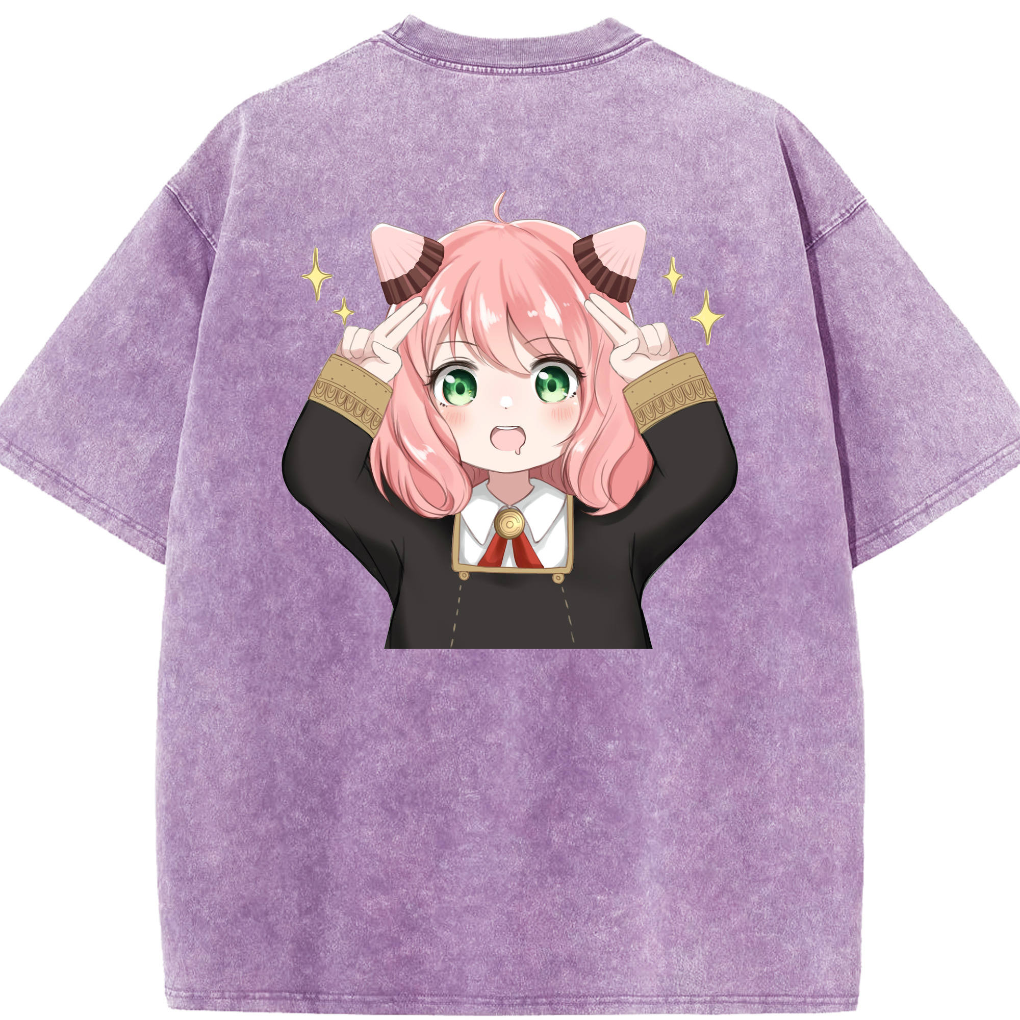 （画像用） SPY×FAMILY间谍家家酒 綿100% ヴィンテージ風 半袖Tシャツ（背面プリント）