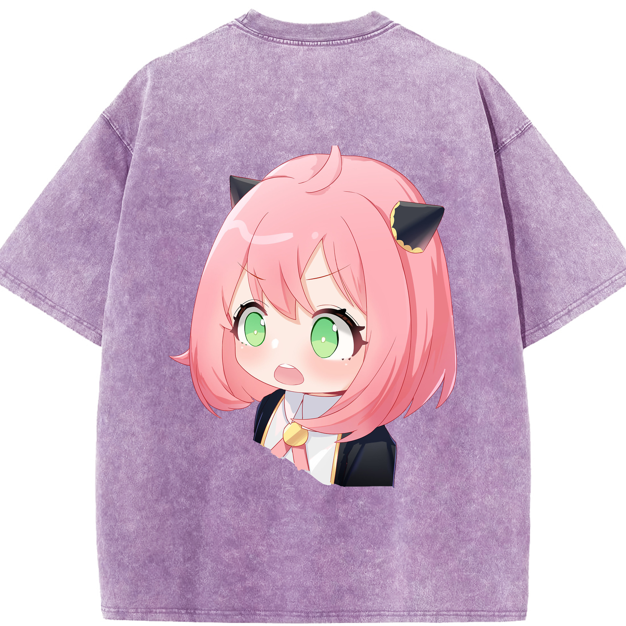 （画像用） SPY×FAMILY间谍家家酒 綿100% ヴィンテージ風 半袖Tシャツ（背面プリント）