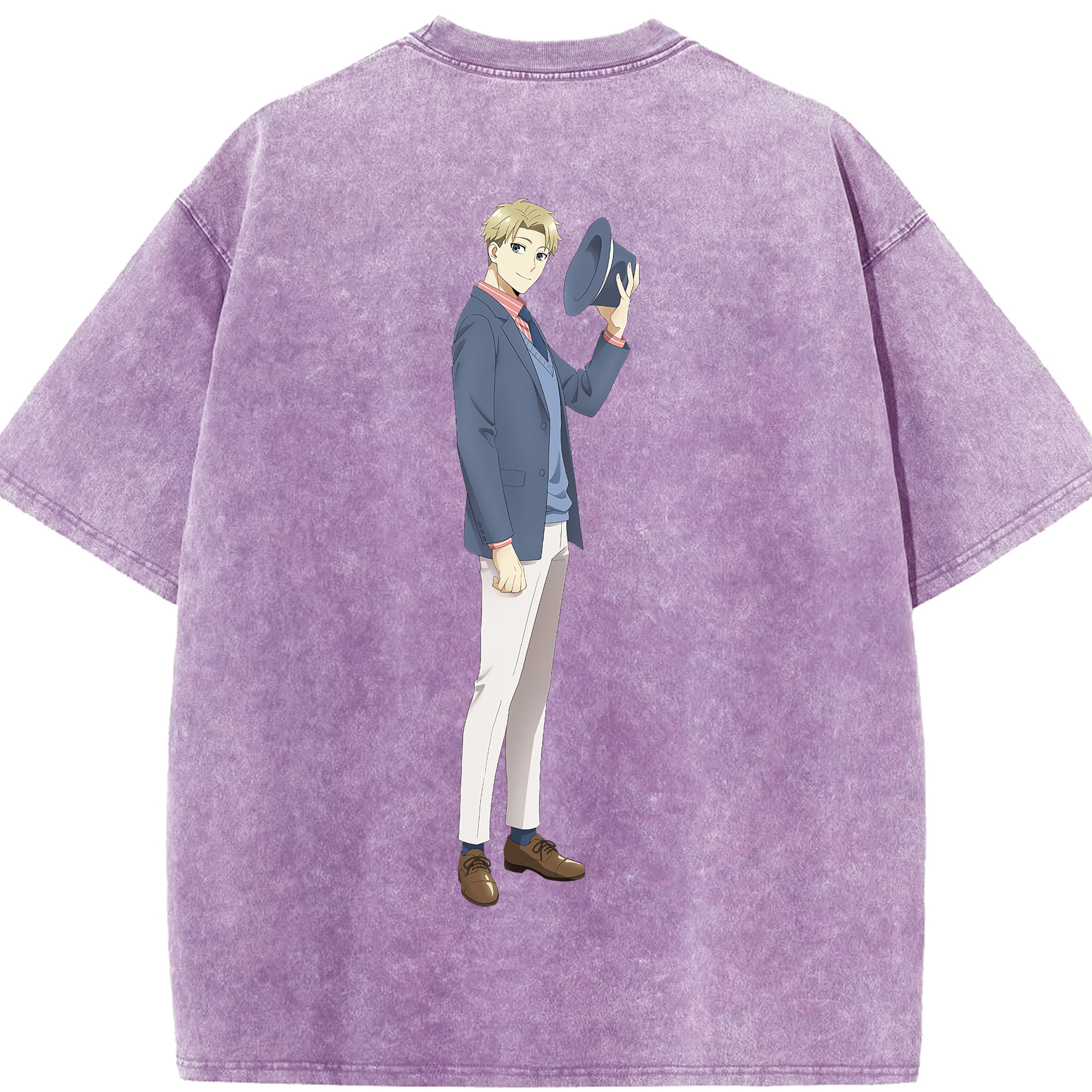 （画像用） SPY×FAMILY间谍家家酒 綿100% ヴィンテージ風 半袖Tシャツ（背面プリント）