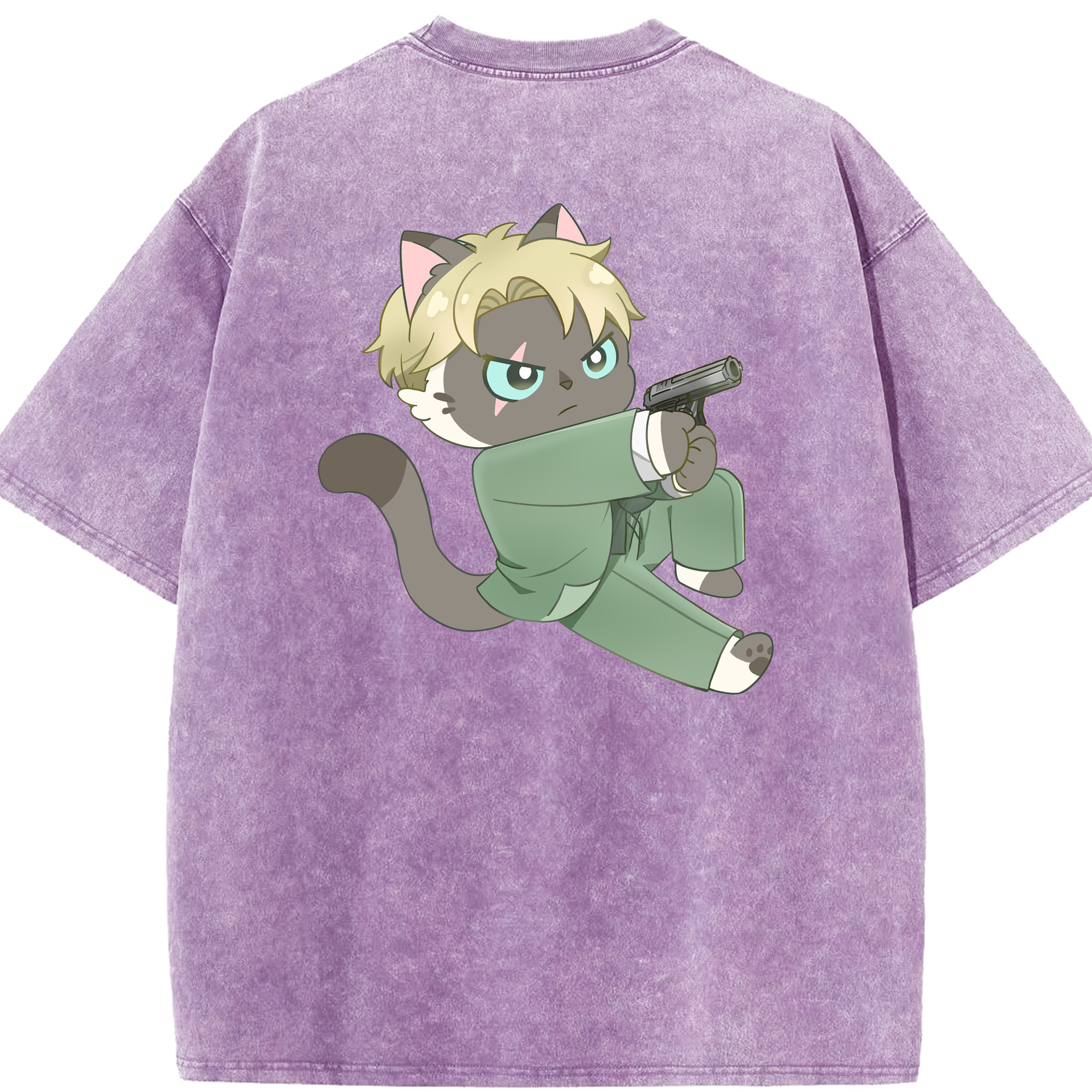 （画像用） SPY×FAMILY间谍家家酒 綿100% ヴィンテージ風 半袖Tシャツ（背面プリント）