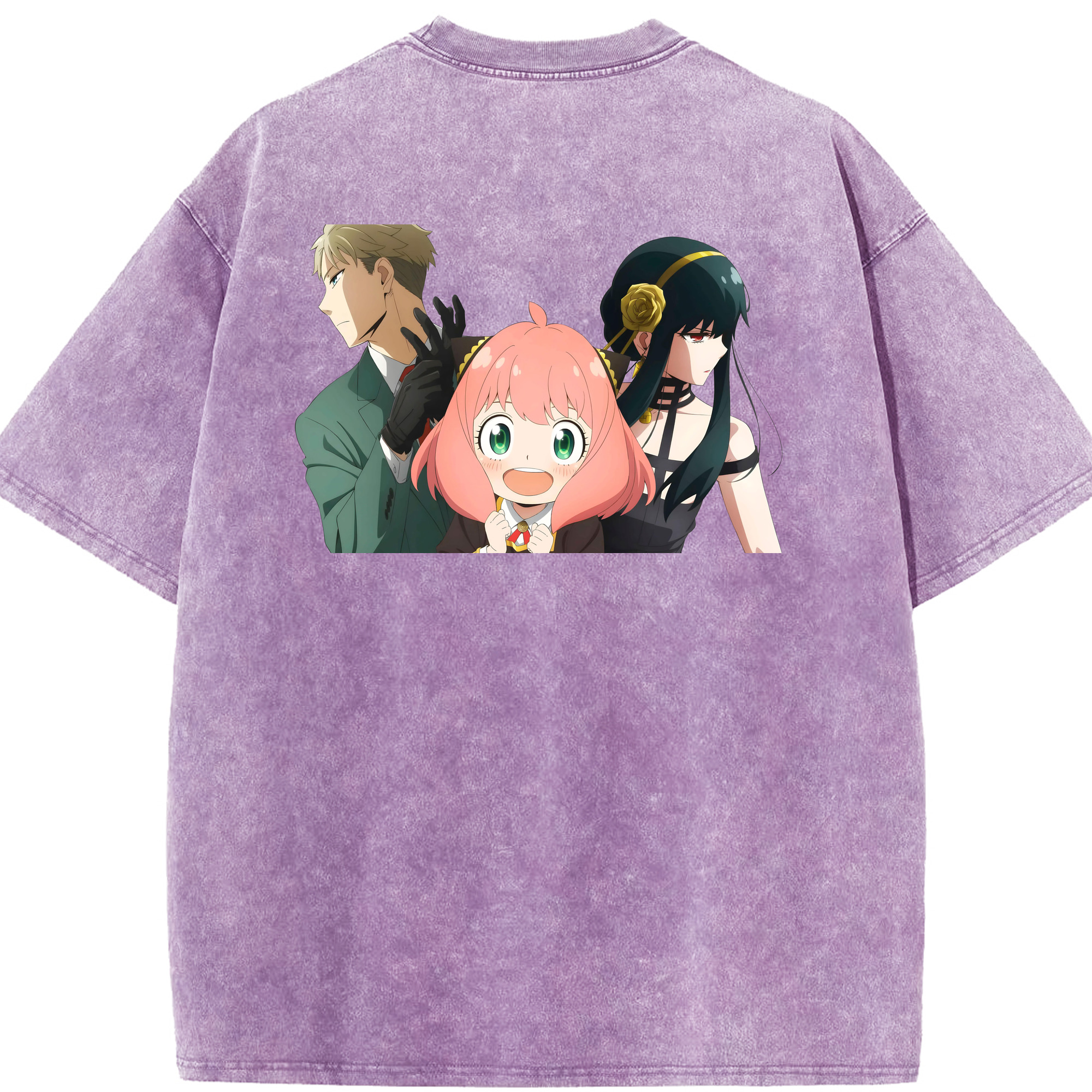 （画像用） SPY×FAMILY间谍家家酒 綿100% ヴィンテージ風 半袖Tシャツ（背面プリント）