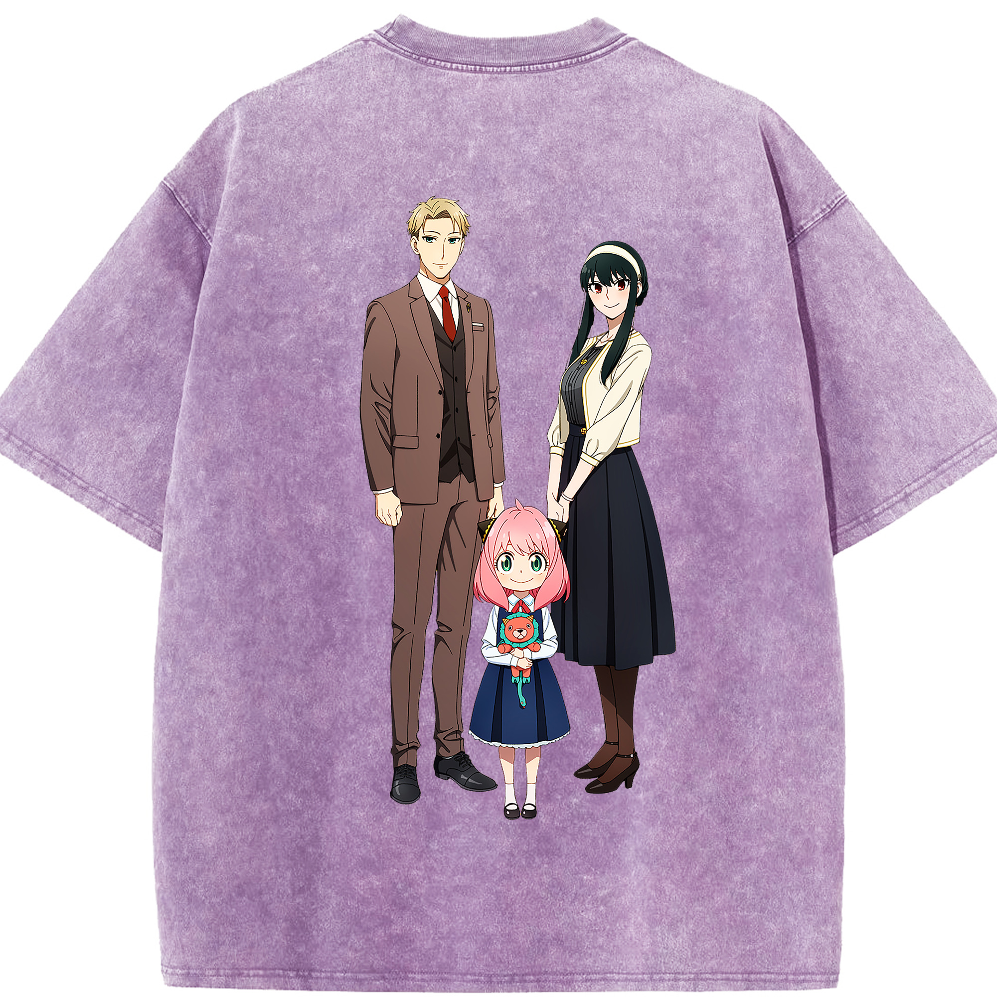 （画像用） SPY×FAMILY间谍家家酒 綿100% ヴィンテージ風 半袖Tシャツ（背面プリント）