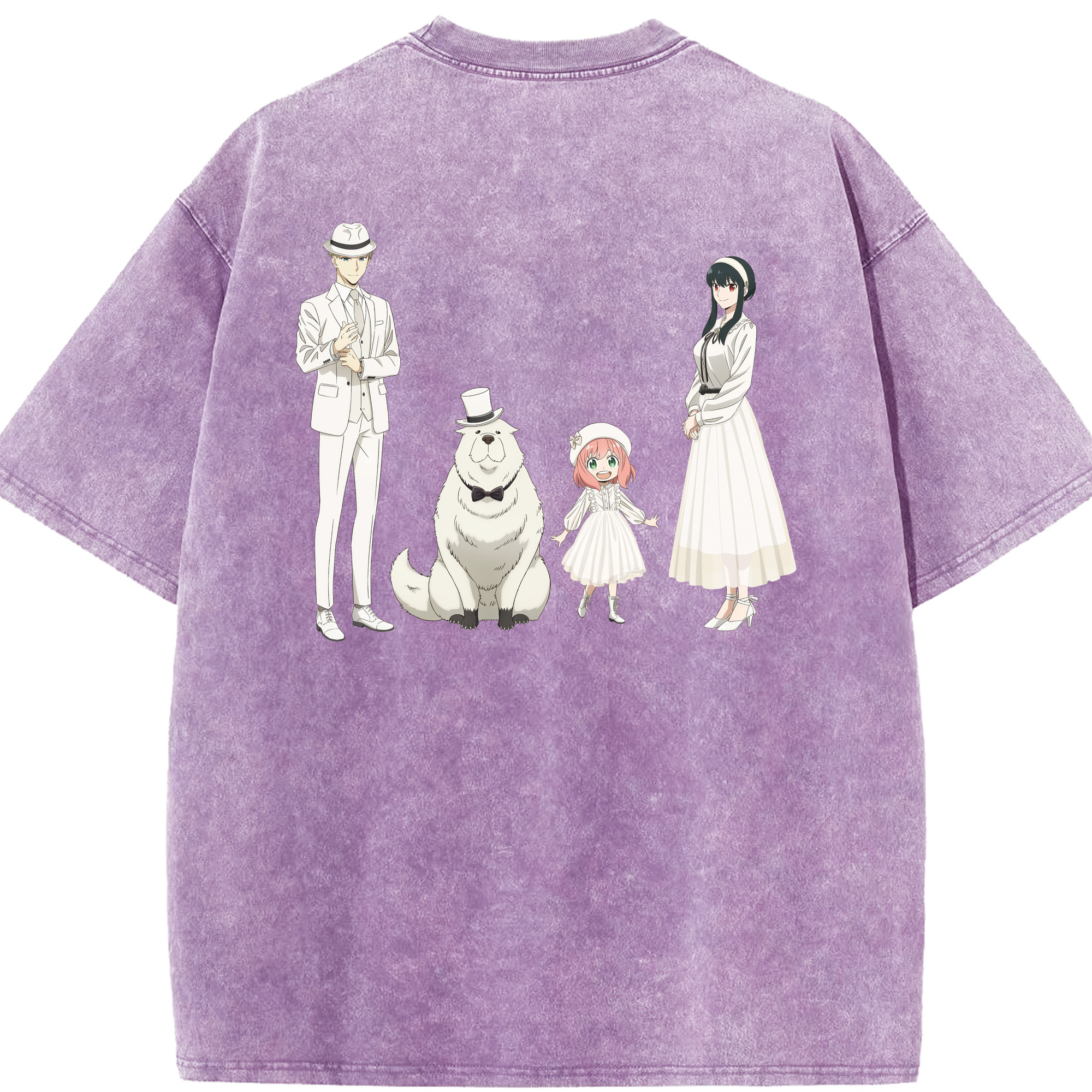 （画像用） SPY×FAMILY间谍家家酒 綿100% ヴィンテージ風 半袖Tシャツ（背面プリント）