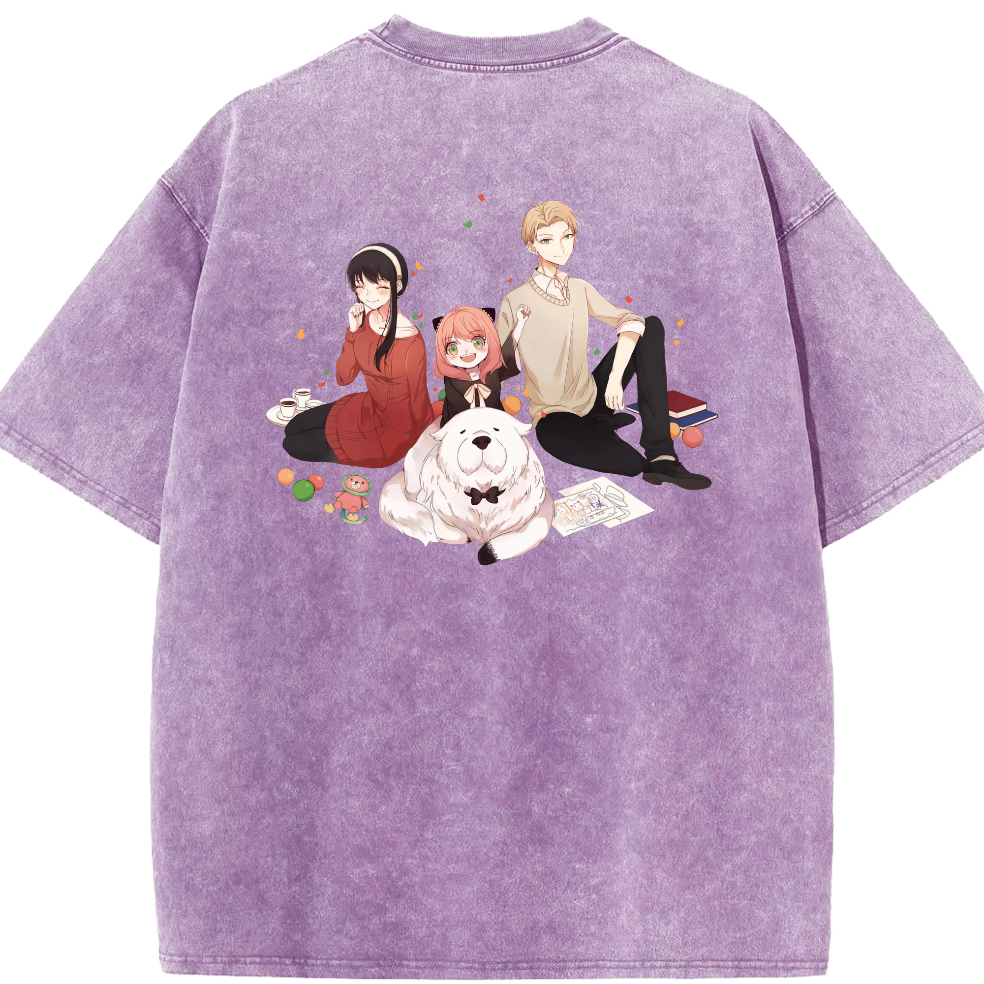 （画像用） SPY×FAMILY间谍家家酒 綿100% ヴィンテージ風 半袖Tシャツ（背面プリント）