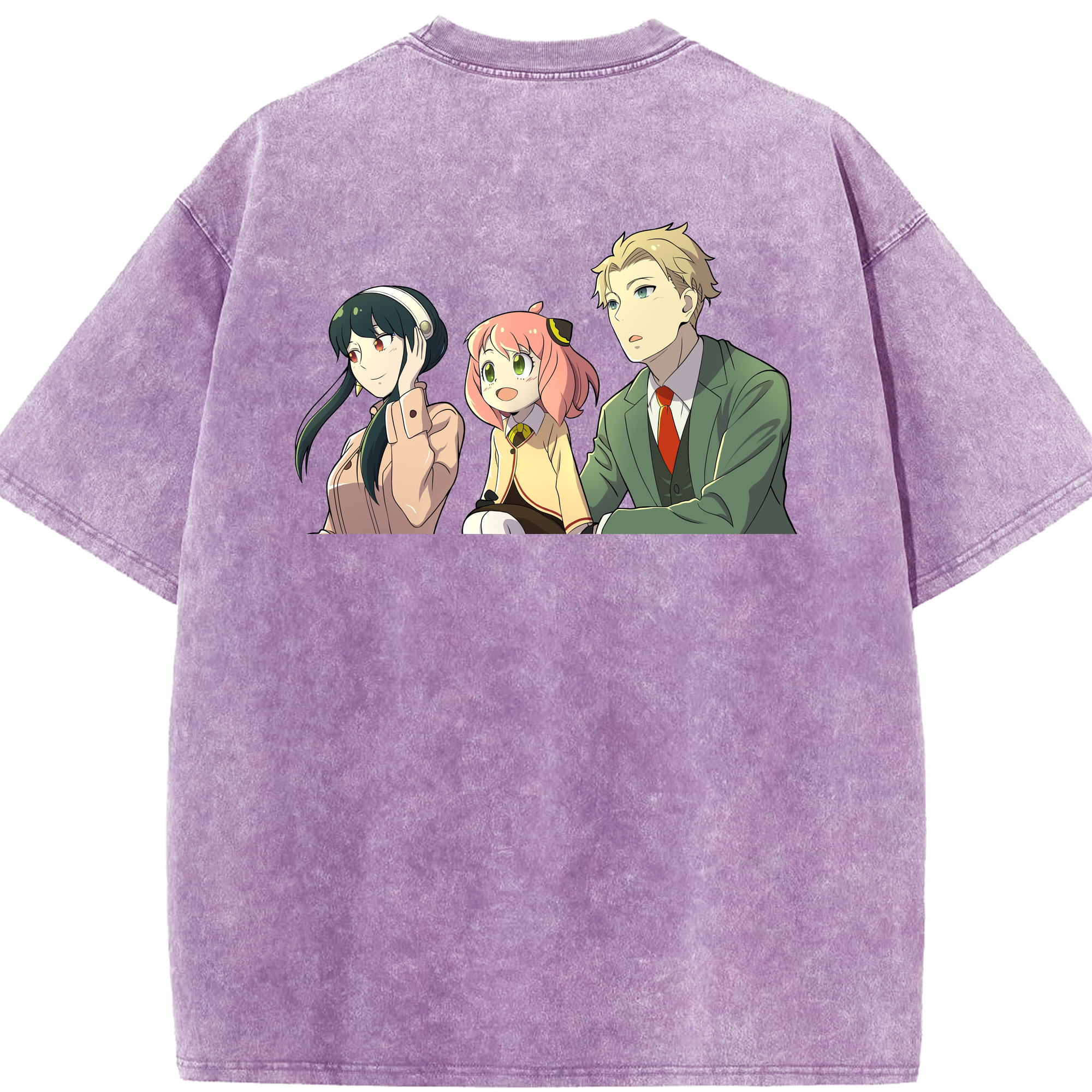 （画像用） SPY×FAMILY间谍家家酒 綿100% ヴィンテージ風 半袖Tシャツ（背面プリント）