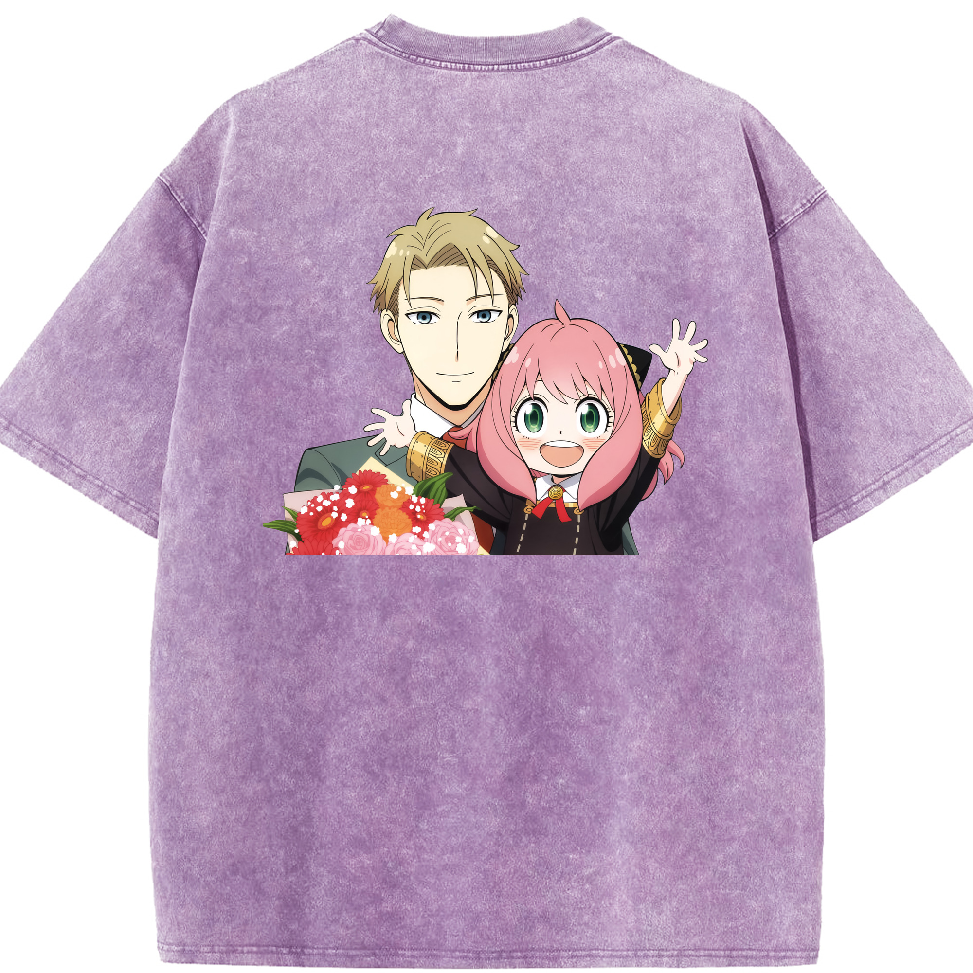 （画像用） SPY×FAMILY间谍家家酒 綿100% ヴィンテージ風 半袖Tシャツ（背面プリント）