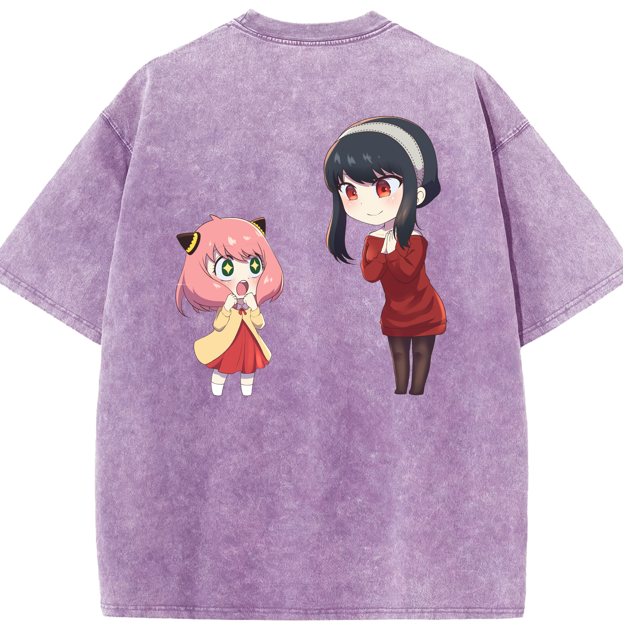 （画像用） SPY×FAMILY间谍家家酒 綿100% ヴィンテージ風 半袖Tシャツ（背面プリント）
