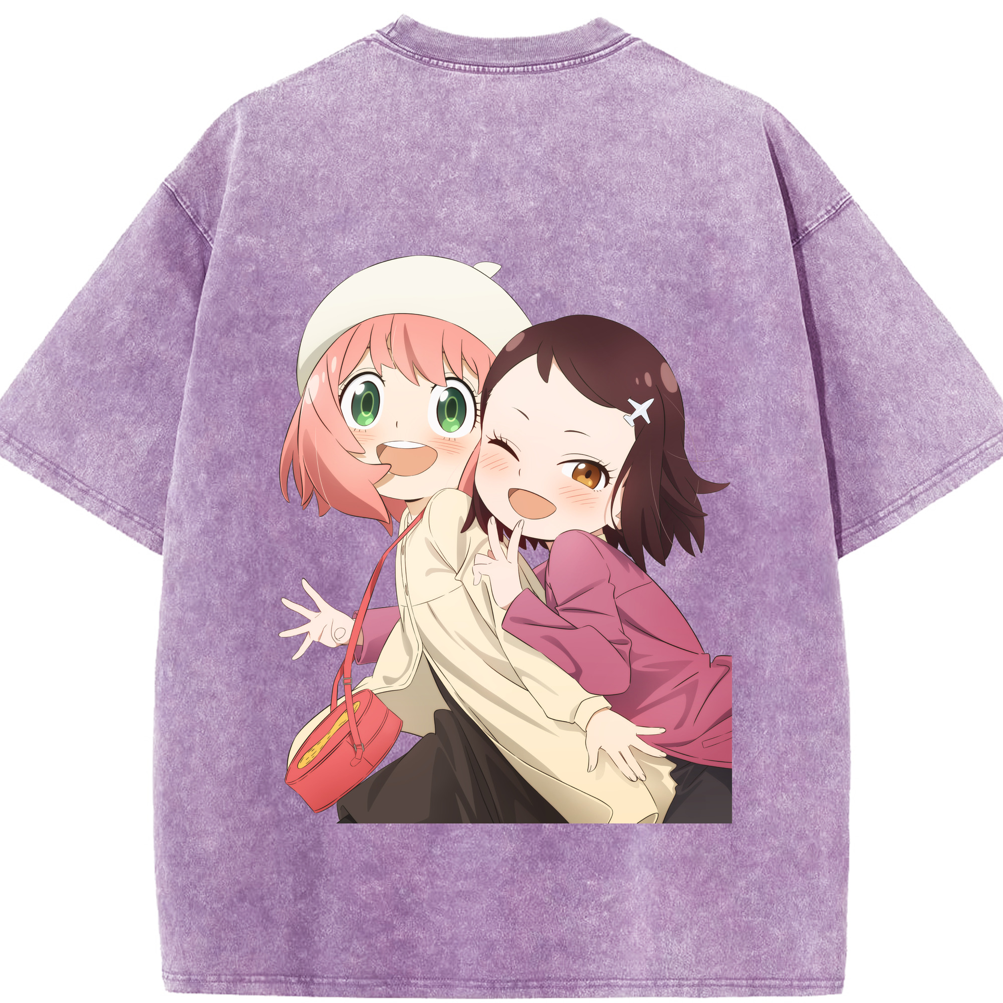 （画像用） SPY×FAMILY间谍家家酒 綿100% ヴィンテージ風 半袖Tシャツ（背面プリント）