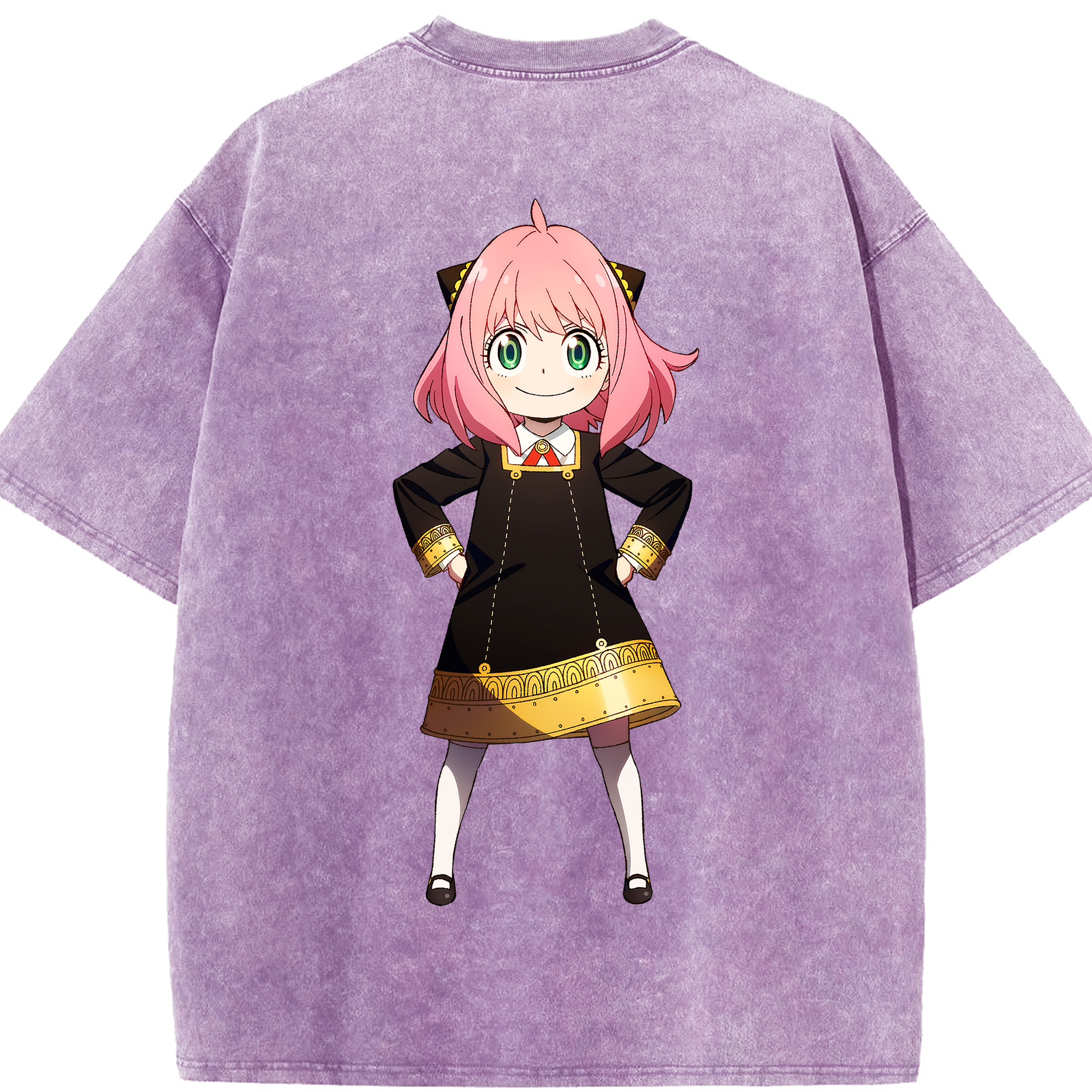 （画像用） SPY×FAMILY间谍家家酒 綿100% ヴィンテージ風 半袖Tシャツ（背面プリント）