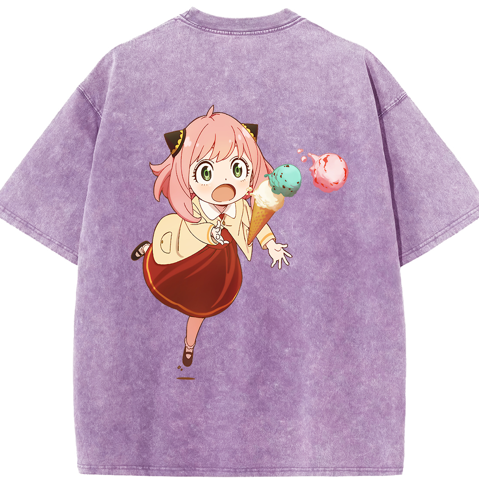 （画像用） SPY×FAMILY间谍家家酒 綿100% ヴィンテージ風 半袖Tシャツ（背面プリント）