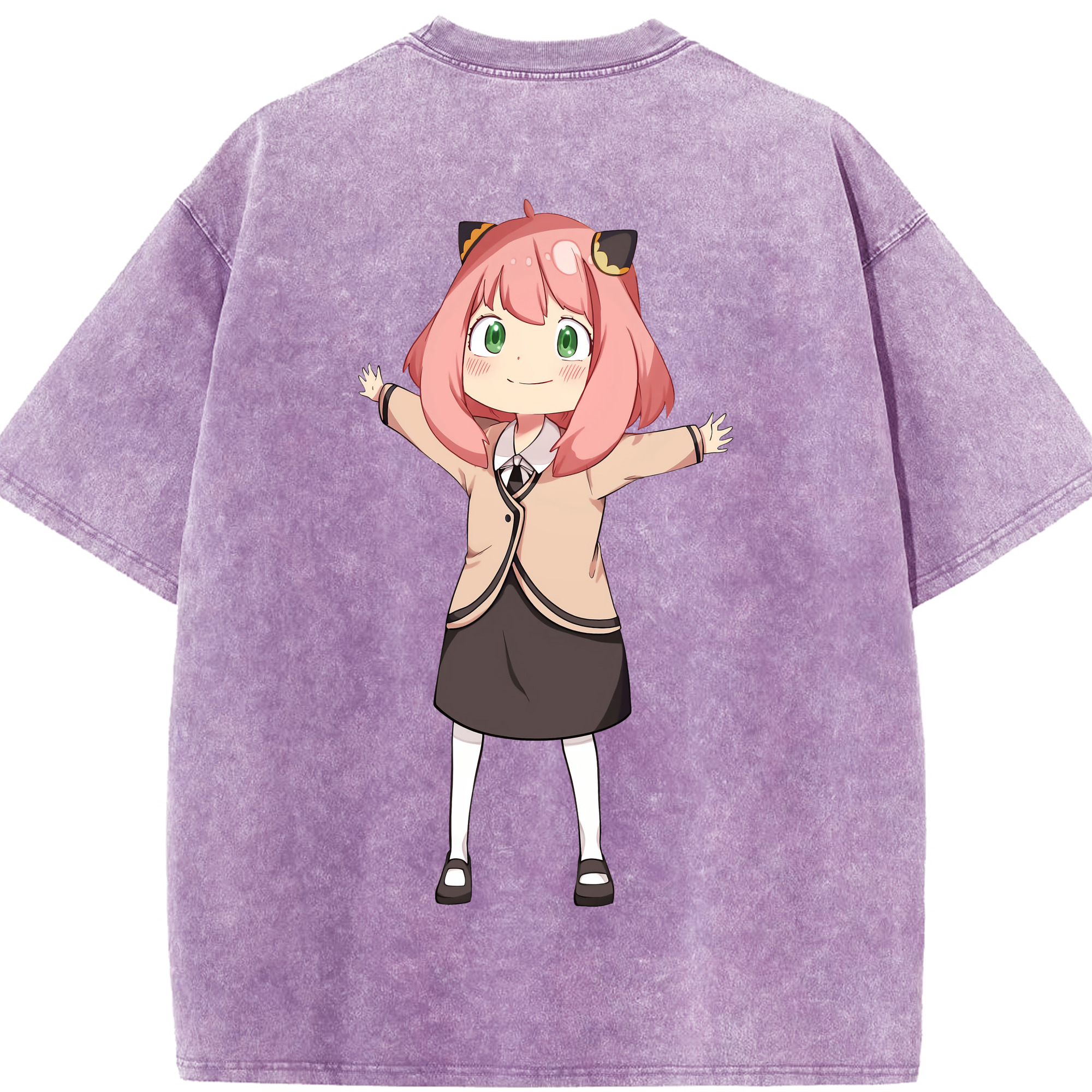 （画像用） SPY×FAMILY间谍家家酒 綿100% ヴィンテージ風 半袖Tシャツ（背面プリント）