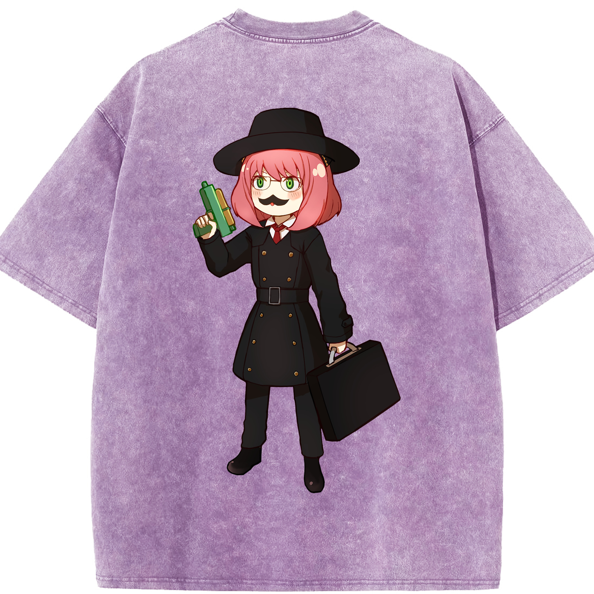 （画像用） SPY×FAMILY间谍家家酒 綿100% ヴィンテージ風 半袖Tシャツ（背面プリント）