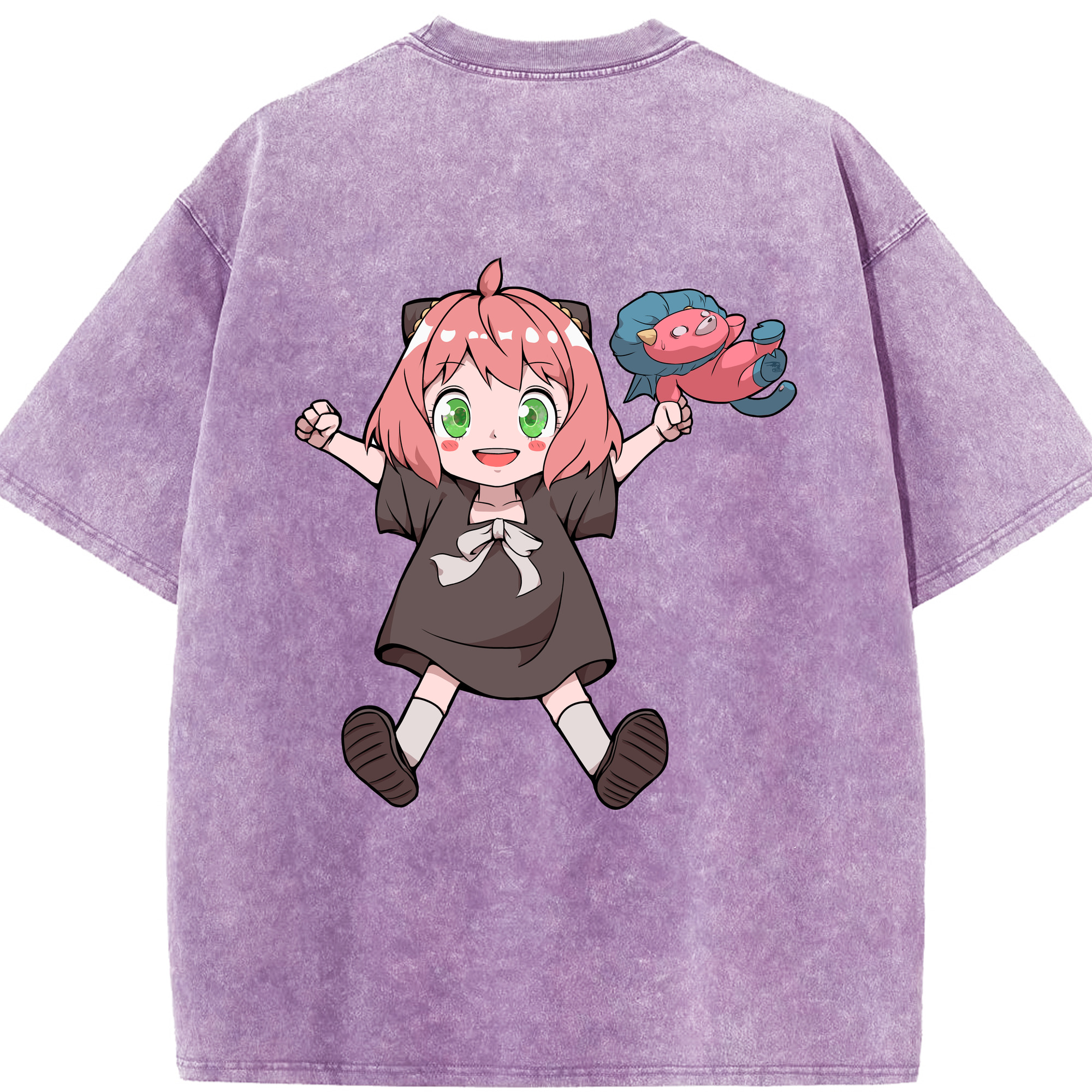 （画像用） SPY×FAMILY间谍家家酒 綿100% ヴィンテージ風 半袖Tシャツ（背面プリント）