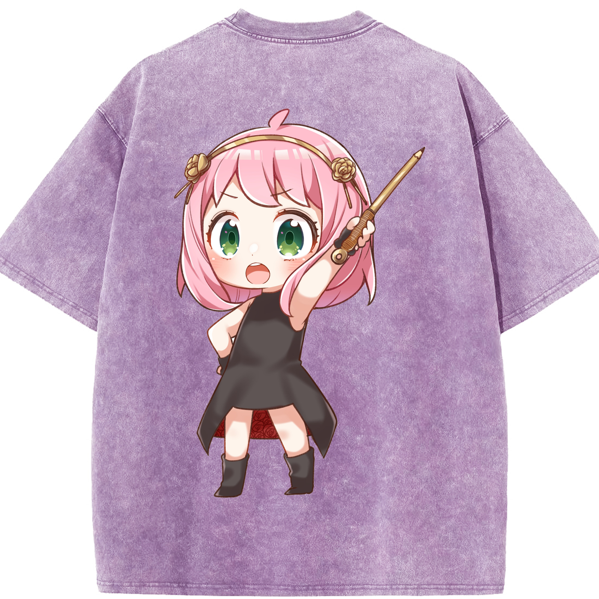 （画像用） SPY×FAMILY间谍家家酒 綿100% ヴィンテージ風 半袖Tシャツ（背面プリント）