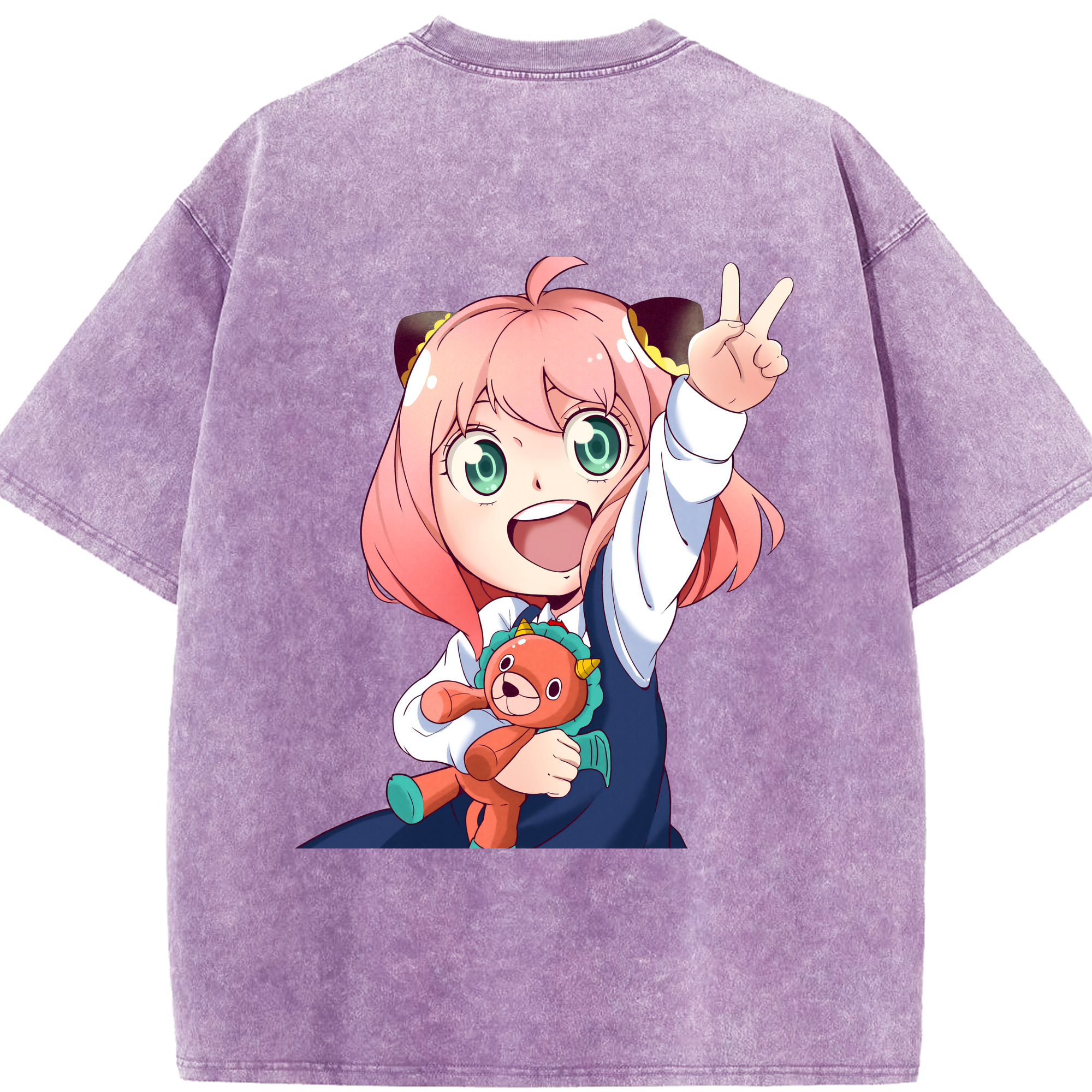 （画像用） SPY×FAMILY间谍家家酒 綿100% ヴィンテージ風 半袖Tシャツ（背面プリント）