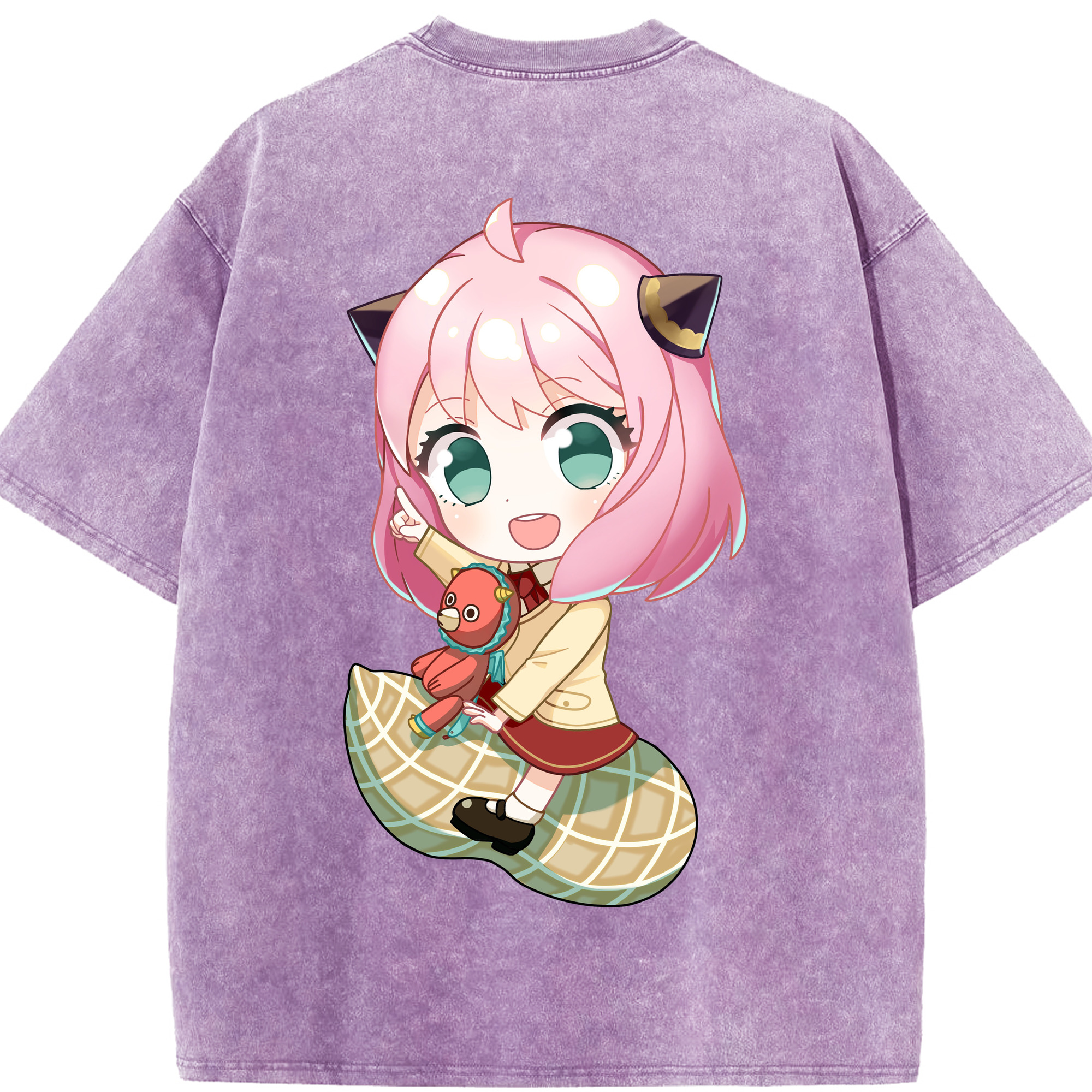 （画像用） SPY×FAMILY间谍家家酒 綿100% ヴィンテージ風 半袖Tシャツ（背面プリント）