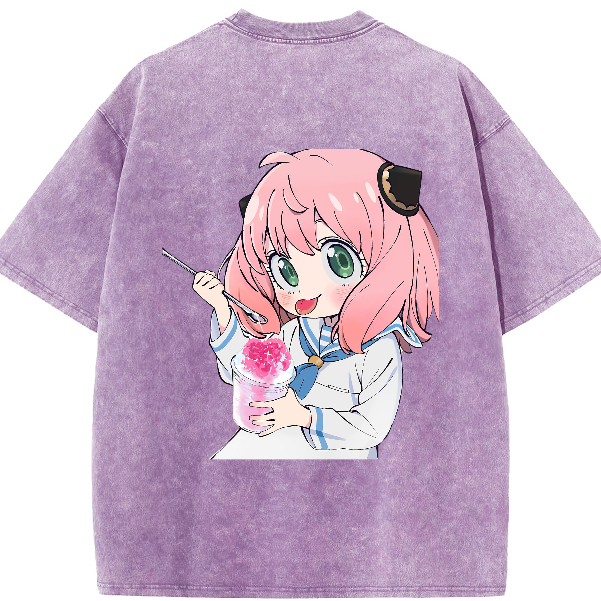 （画像用） SPY×FAMILY间谍家家酒 綿100% ヴィンテージ風 半袖Tシャツ（背面プリント）