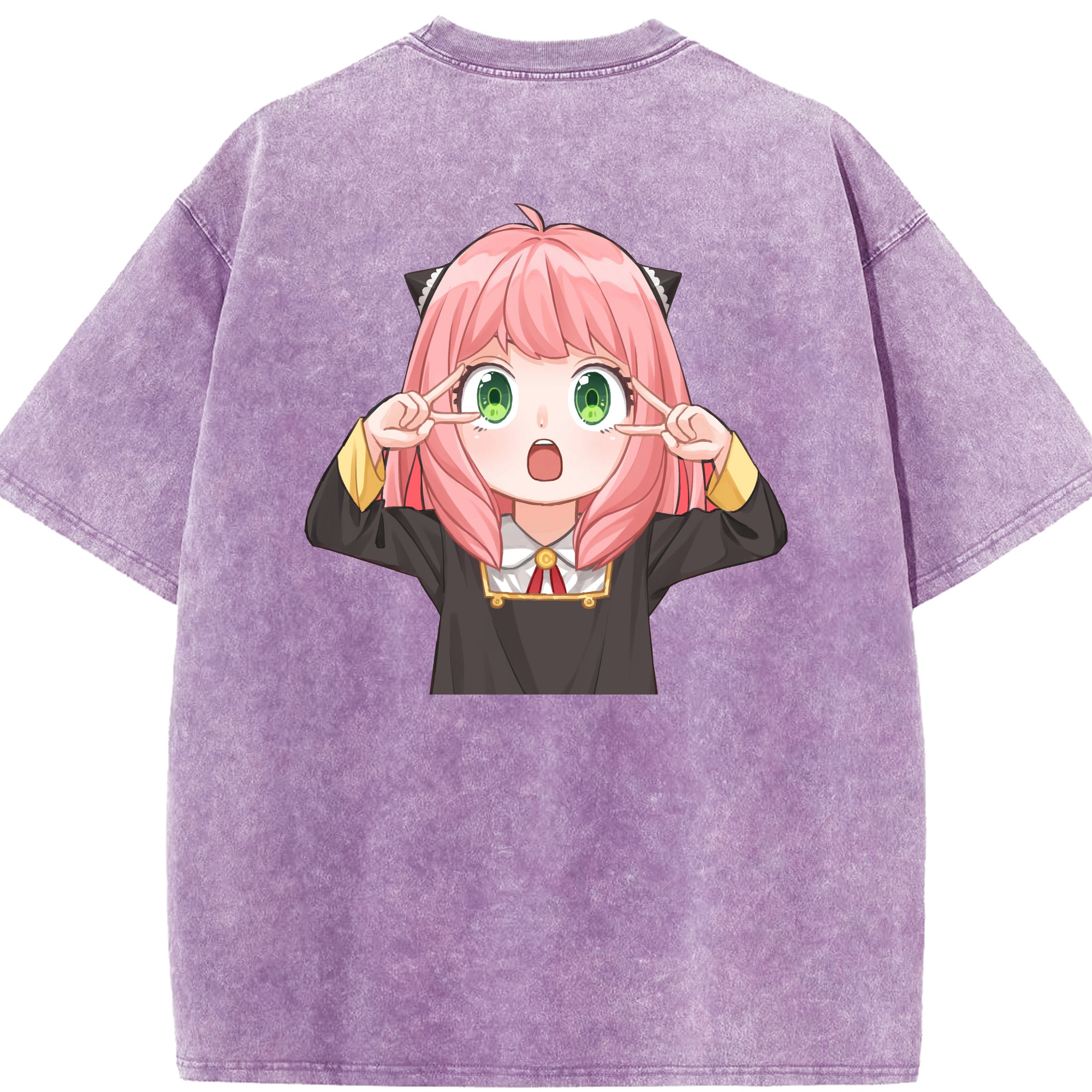 （画像用） SPY×FAMILY间谍家家酒 綿100% ヴィンテージ風 半袖Tシャツ（背面プリント）