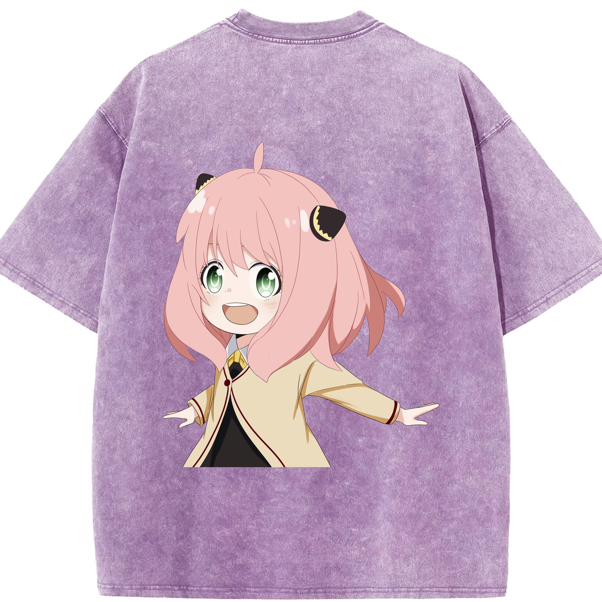 （画像用） SPY×FAMILY间谍家家酒 綿100% ヴィンテージ風 半袖Tシャツ（背面プリント）
