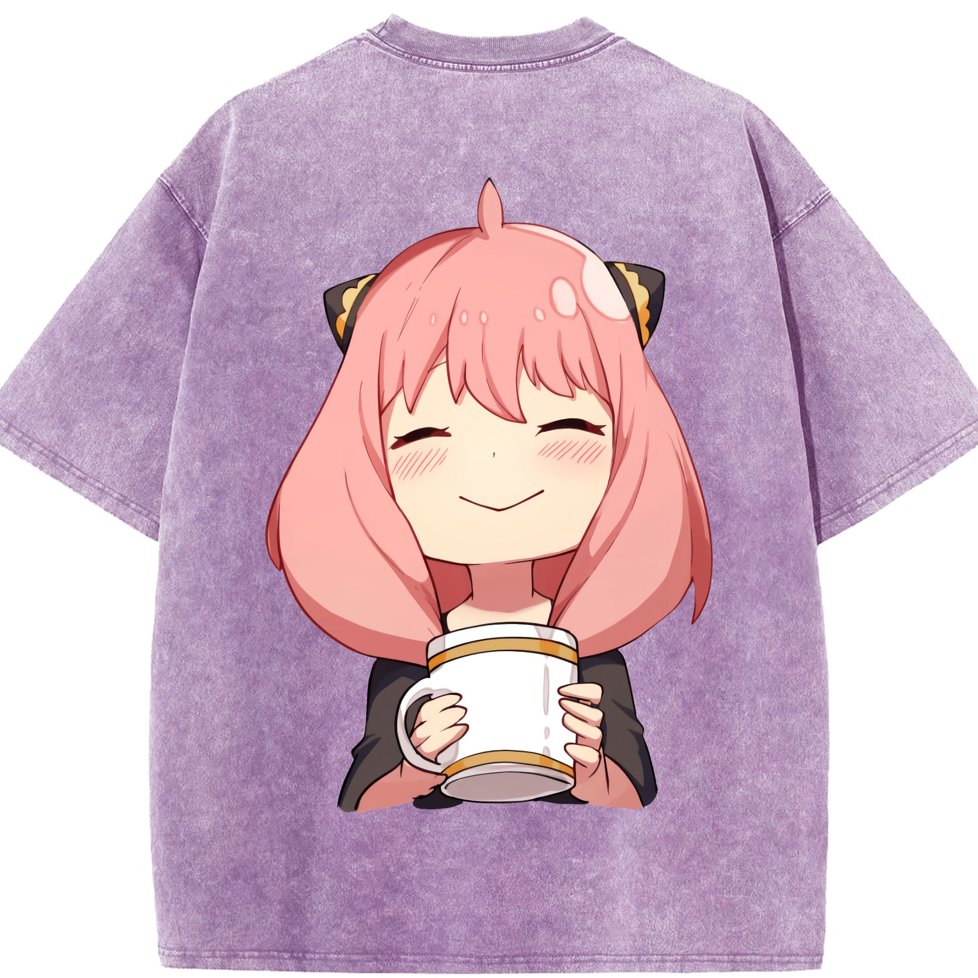 （画像用） SPY×FAMILY间谍家家酒 綿100% ヴィンテージ風 半袖Tシャツ（背面プリント）