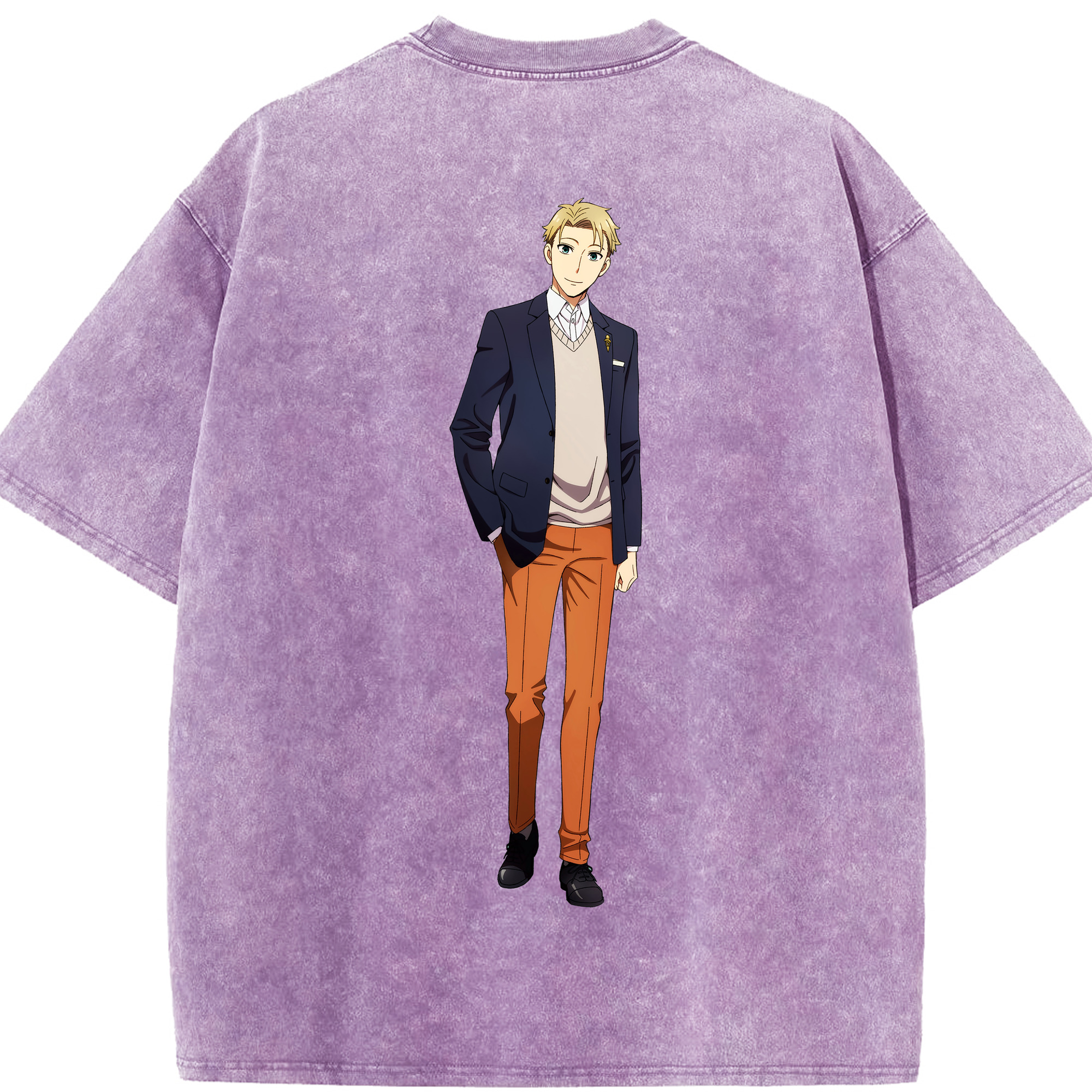 （画像用） SPY×FAMILY间谍家家酒 綿100% ヴィンテージ風 半袖Tシャツ（背面プリント）
