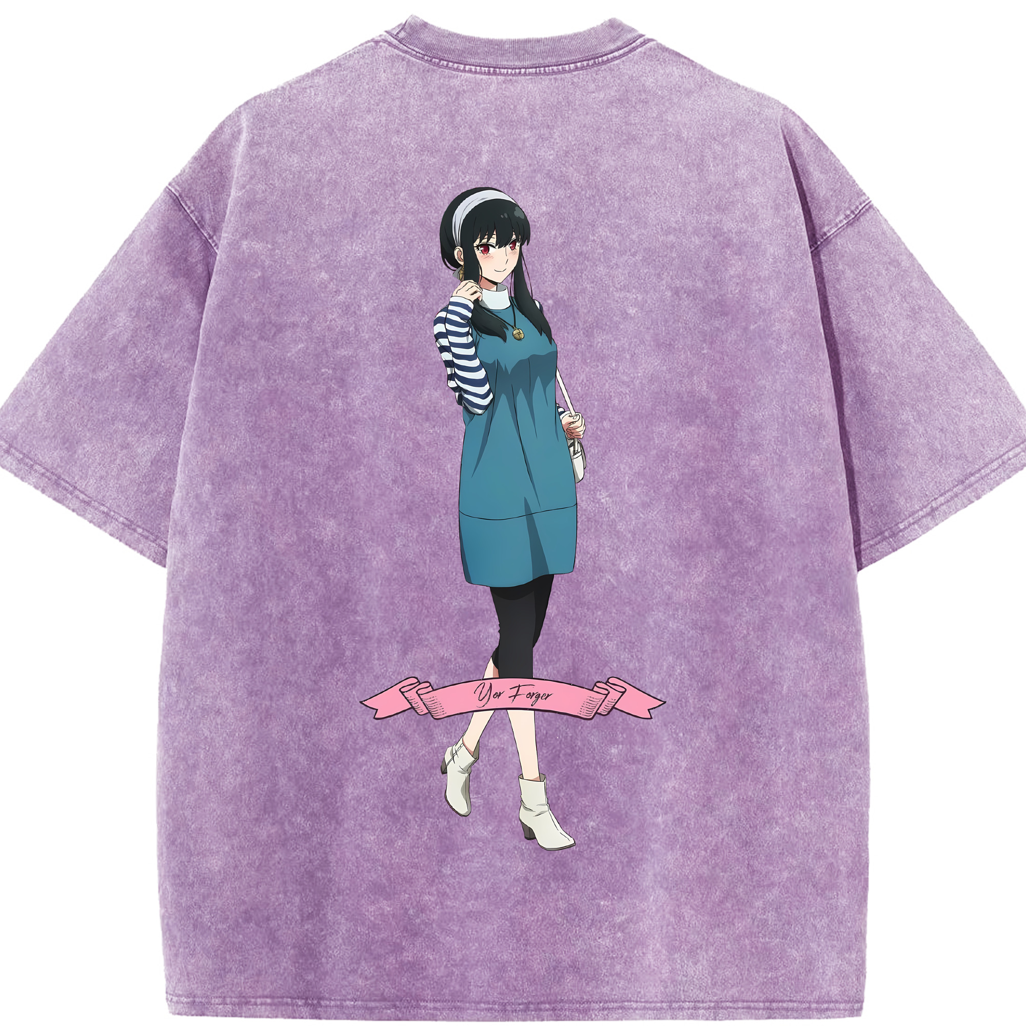 （画像用） SPY×FAMILY间谍家家酒 綿100% ヴィンテージ風 半袖Tシャツ（背面プリント）