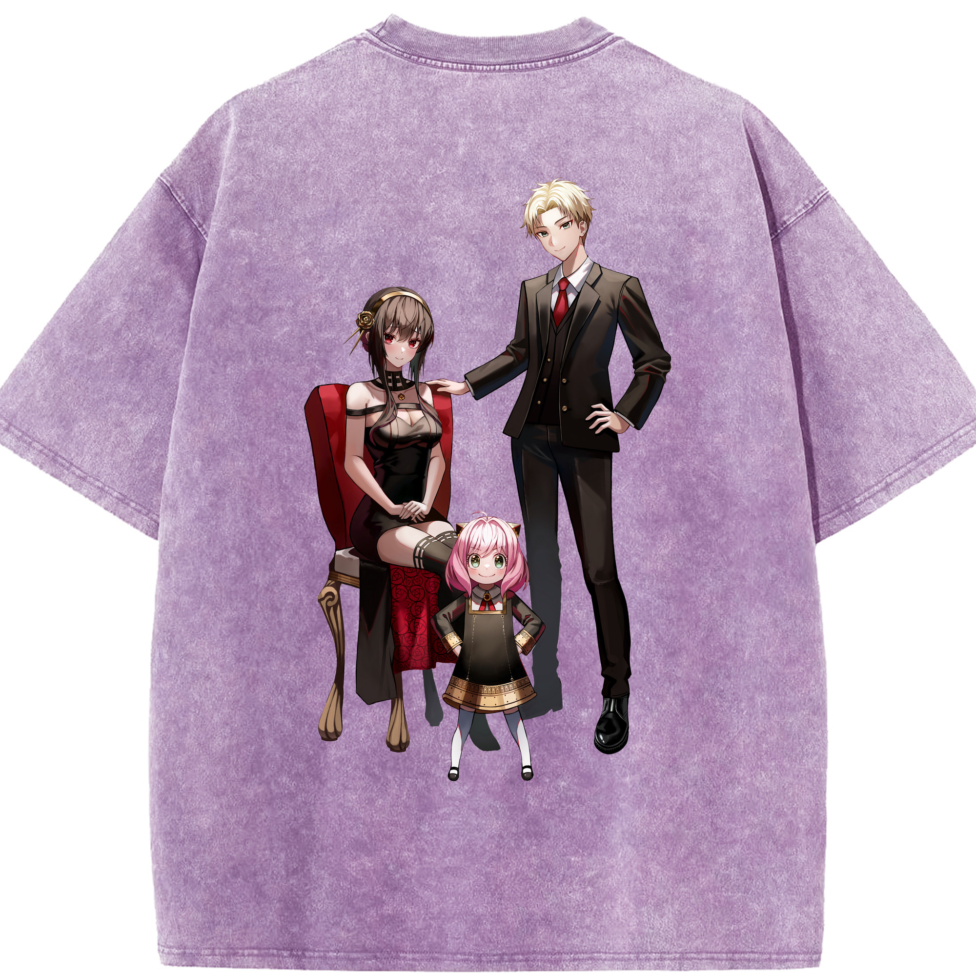 （画像用） SPY×FAMILY间谍家家酒 綿100% ヴィンテージ風 半袖Tシャツ（背面プリント）
